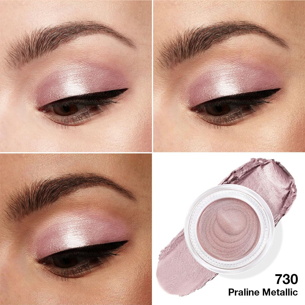evpct Single Cream Eye Shadow Palette Pot Makeup for older Women, Praline Dusty Pink Mauve Shimmer Glitter Metallic Monochrome Cream to Powder Eyeshadow Palette Eye Brightener, Waterproof Blendable - Image 3