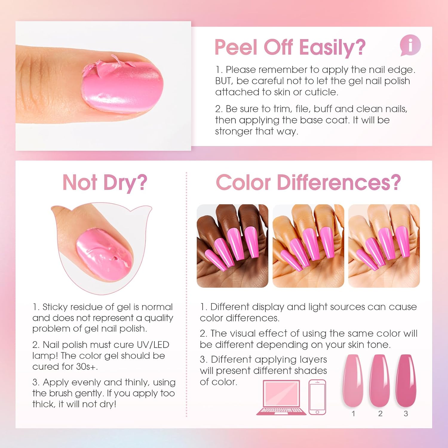 ROSALIND 30PCS Gel Nail Polish Set with Base Coat and Glossy Matte Glitter Top Coat Gel Polish, 26 Multicolored Gel Nail Set for Beginners Nail Art at Home - Image 8