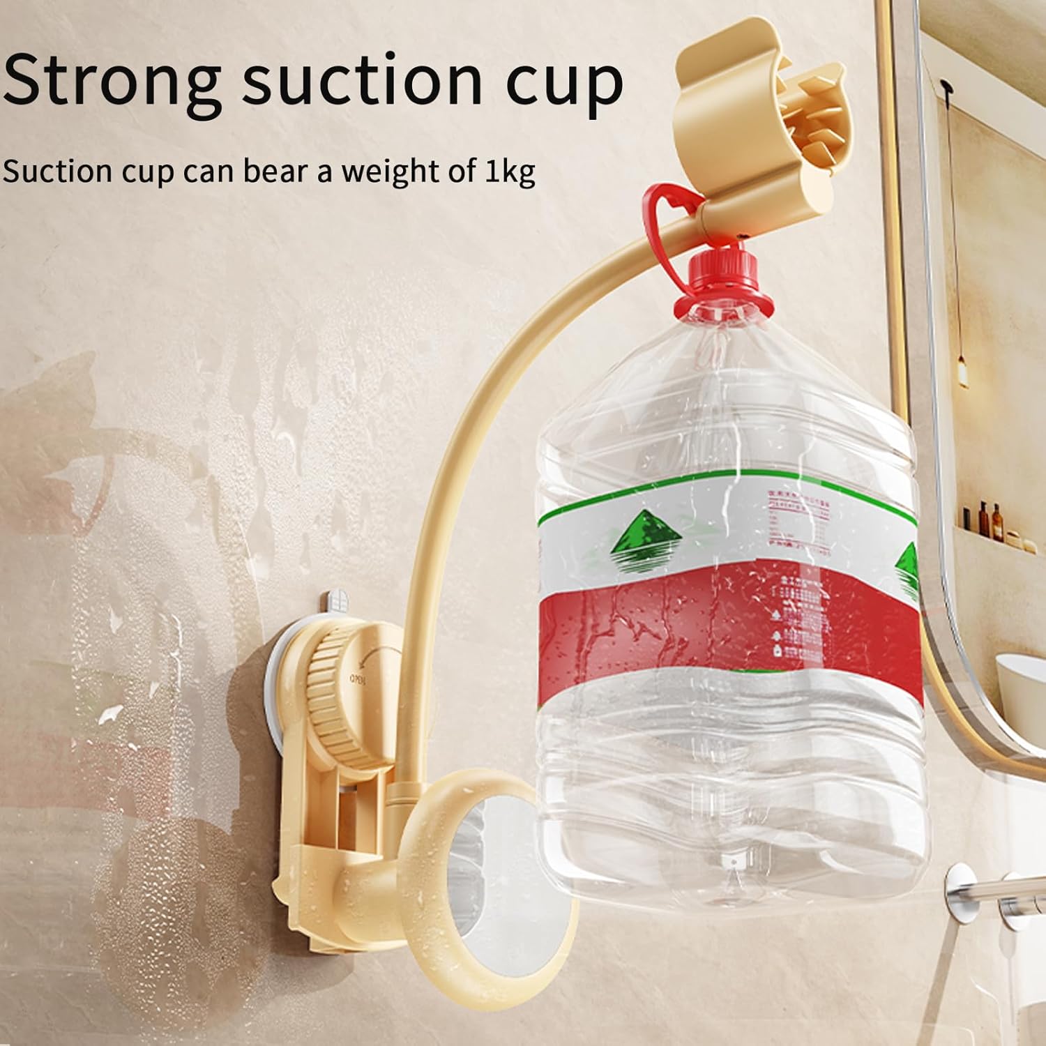 Hands-Free Hair Dryer Holder Wall Mounted with 360° Adjustable Hose, Suction Cup Installation, Built-in Mirror, and Cord Organizer for Blow Dryer, Curling Iron, No Drilling Required - Image 10