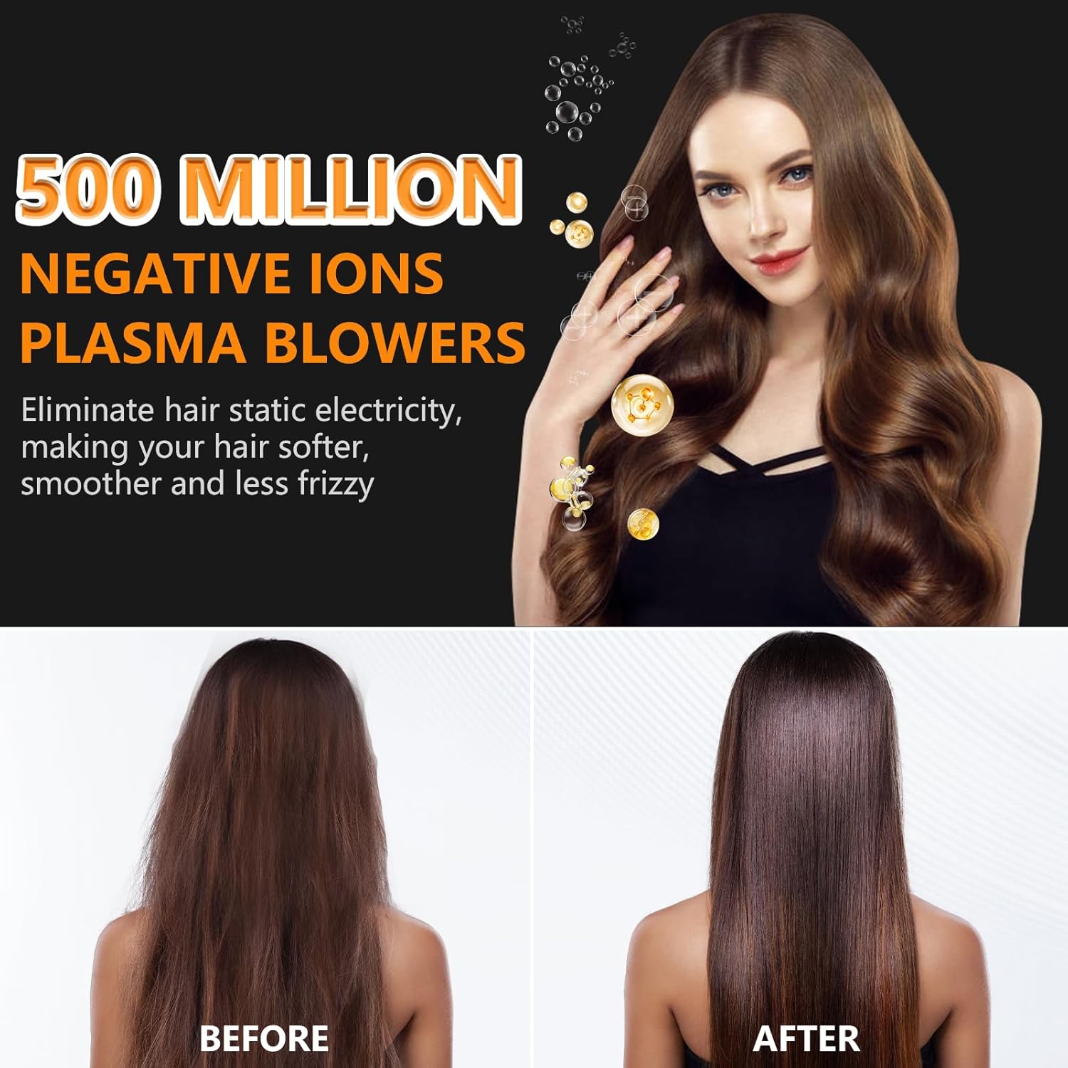 Hair Dryer,160000 RPM Blow Dryer with High-Speed Brushless Motor for Fast Drying, Professional Ionic Lightweight Hair Dryers, Thermo-Control Low Noise with Blow Dryers Diffuser & Nozzle - Image 5
