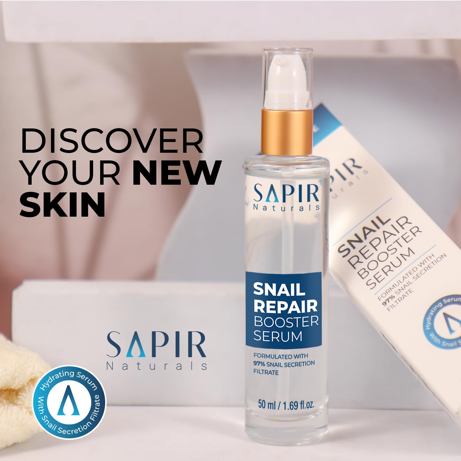Snail Mucin Serum Repair Booster Serum 50ml - Formulated With 97% Snail Secretion Filtrate - Facial Skin Care Products Face Serum For Women With Hyaluronic Acid - Anti aging Serum - Glow Recipe Toner - Image 4