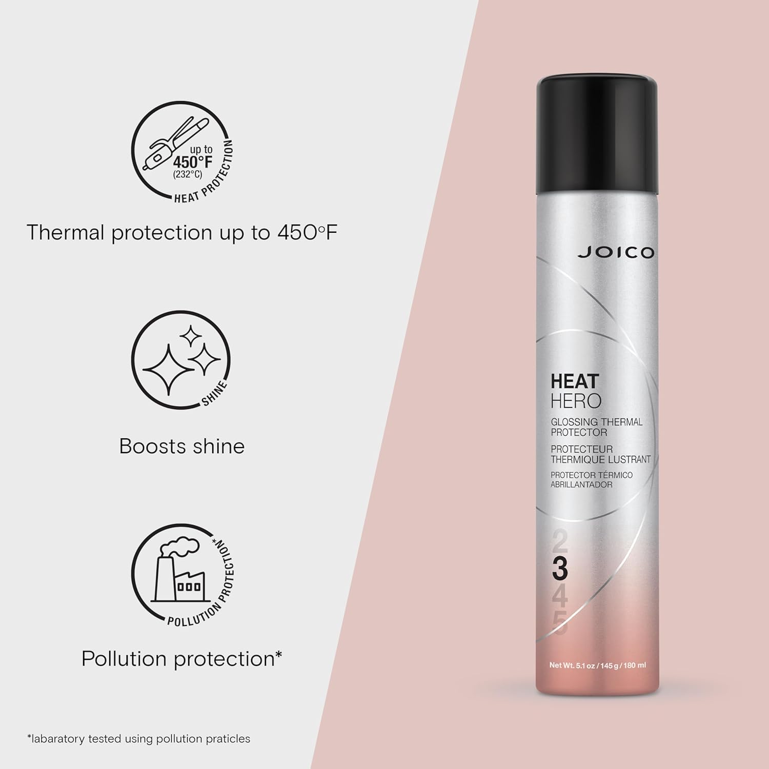Joico Heat Hero Glossing Thermal Protector | For Most Hair Types | Protect Against Heat & Humidity | Protect Against Pollution & Harmful UV | Reduce Split Ends | Boost Shine | Paraben & Sulfate Free - Image 3