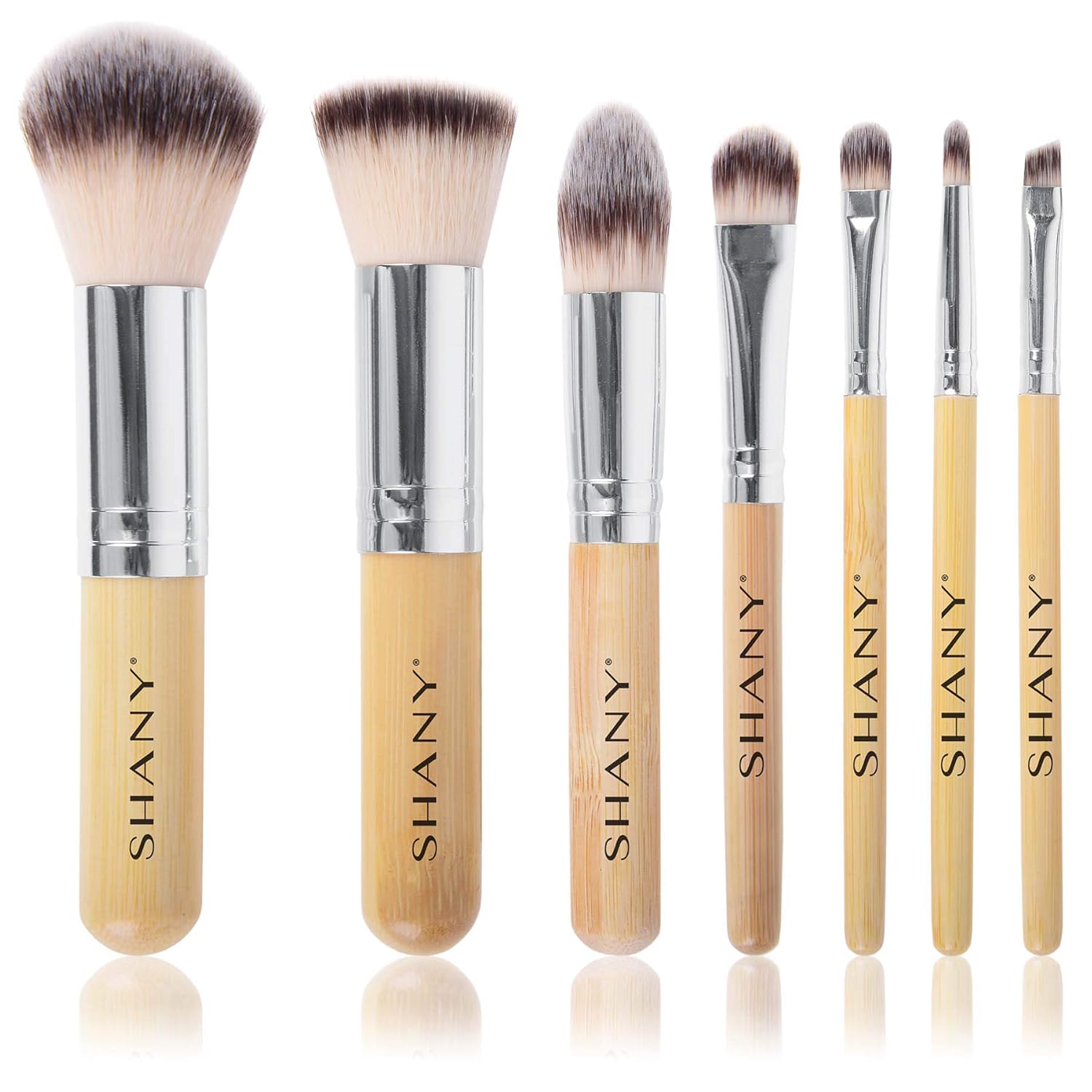 SHANY Makeup Brushes - I love Bamboo - 7pc Petite Pro Bamboo Make up brush set with cosmetics brush Carrying Case - Image 2