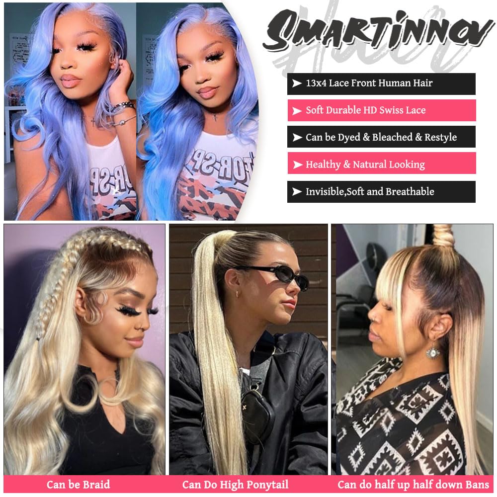 Ombre Blonde Lace Front Human Hair Wig 150% Density 1B613 for Women 13x4 HD Undetectable Melted Lace Frontal Wigs 20Inch Ombre Blonde with Dark Roots Straight Pre Plucked Bleached Knots Wigs - Image 5