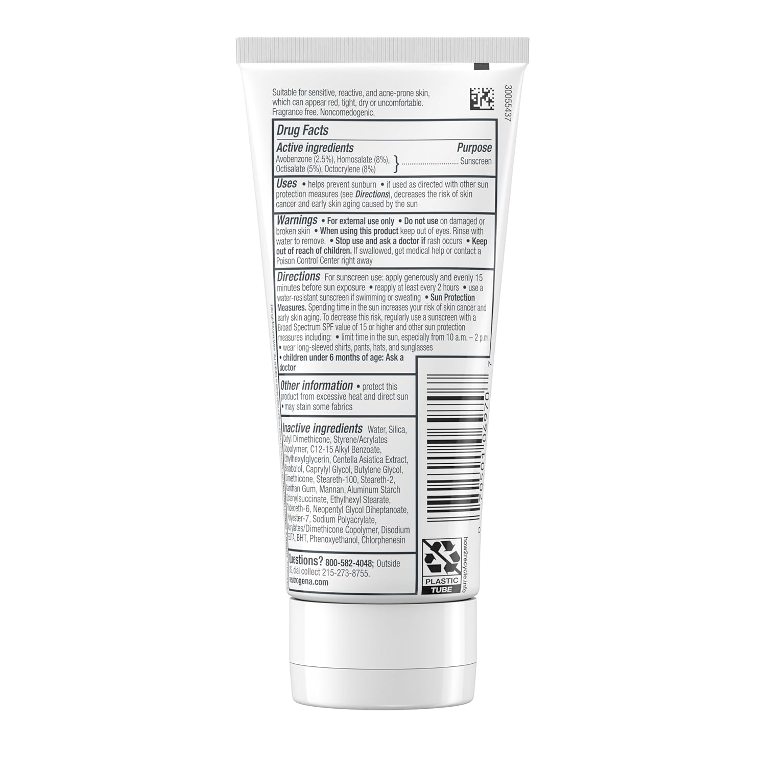 Neutrogena Ultra Gentle Daily Facial Moisturizer with SPF 30 Sunscreen with CICA, Lightweight Face Lotion with Broad Spectrum SPF 30 for Normal to Sensitive Skin, Fragrance-Free, 3.4 fl. oz - Image 8
