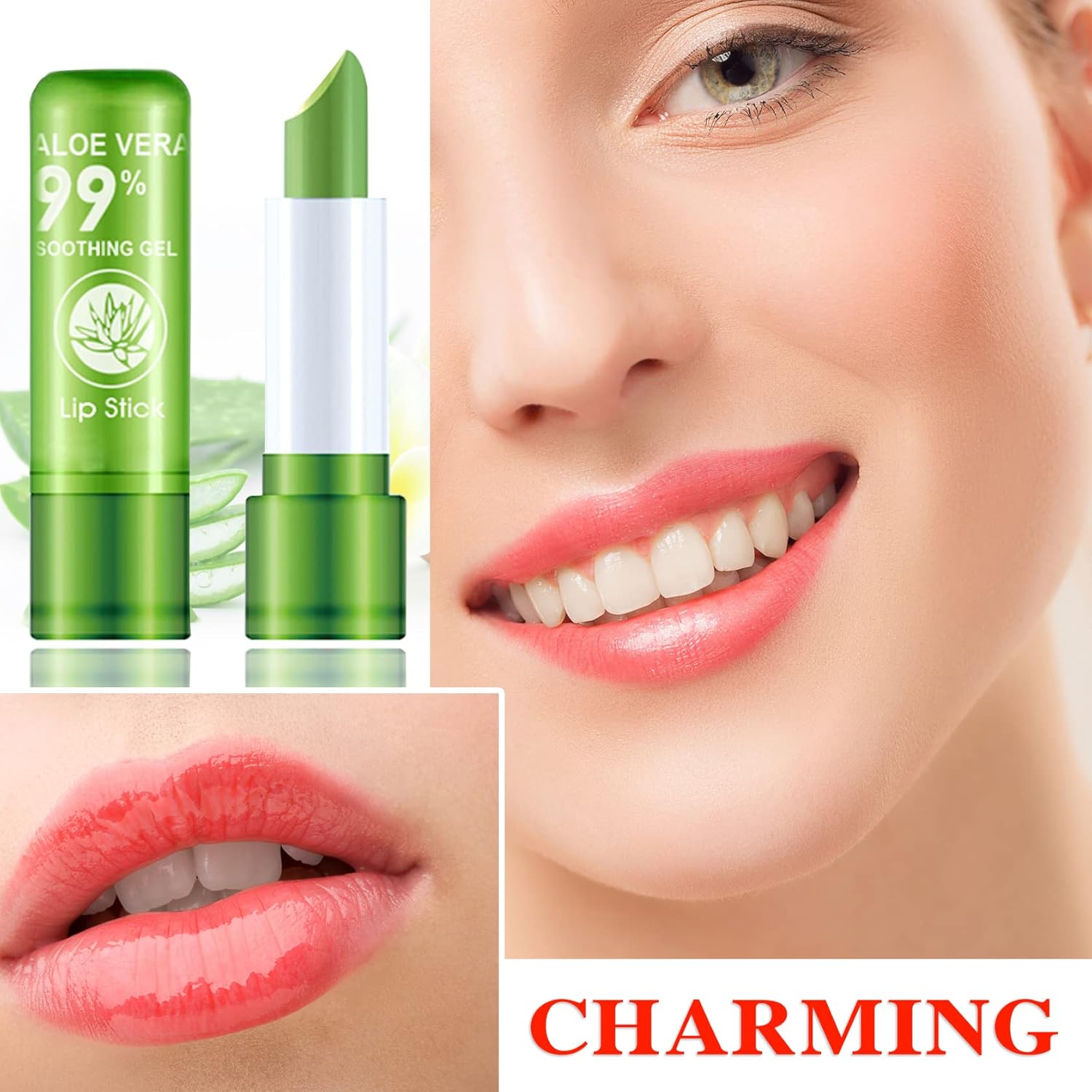 3 Pack Aloe Vera Lipstick,Magic Temperature Color Changing Lipstick Lip Gloss,Long Lasting Nutritious Moisturizing Lip Balm,Waterproof Matte Lip Stick Set Makeup - Image 7
