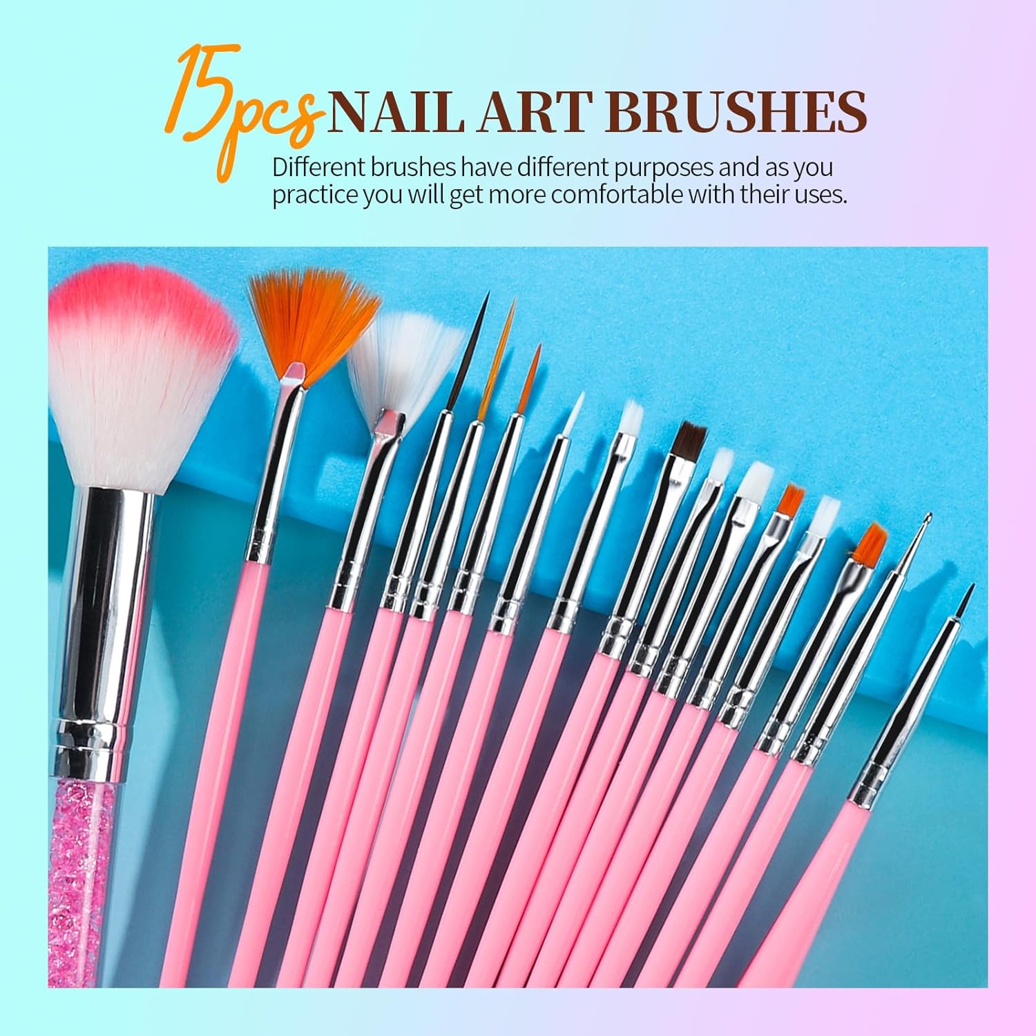 Teenitor Nail Art Kit for Beginners, Nail Art Supplies With Nail Art Brushes, Nail Dotting Tools, Nail Art Stickers, Nail Art Rhinestone, Nail Art Foil, Nail Art Tapes, Nail Accessories For Nail Art - Image 2