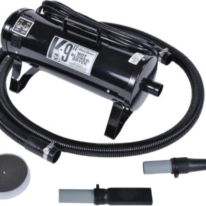 K9 II Dog Blow Dryer - High Power Grooming Dryer, Heavy Duty, 10' Hose, Deshedding, Black