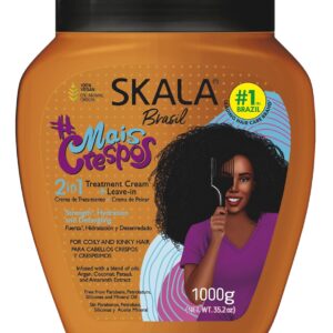 SKALA Mais Crespos Super Curly Hair Type 4ABC - Hydrate , Eliminate Frizz 2 IN 1 Conditioning Treatment Cream and Cream To Comb 35.2oz