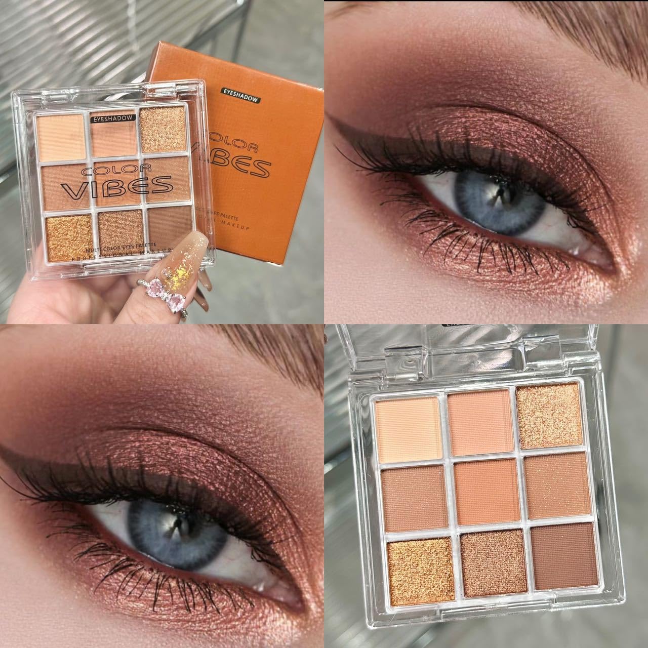 9 Color Brown Eyeshadow Palette - Rose Gold Dark Brown Bronze Naked Matte & Glitter Shades, Long-Lasting, Waterproof & Blendable, Natural Nude Eye Shadow Set sombras para ojos (Chocolate) - Image 5