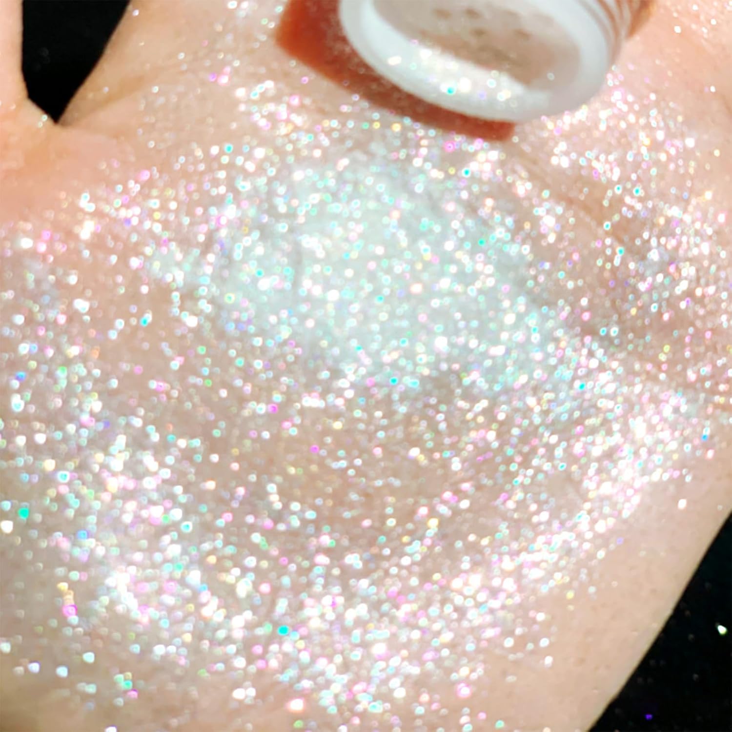 White Glitter Eyeshadow Loose Powder, Face & Body Glitter, 0.8 Ounce - Image 3