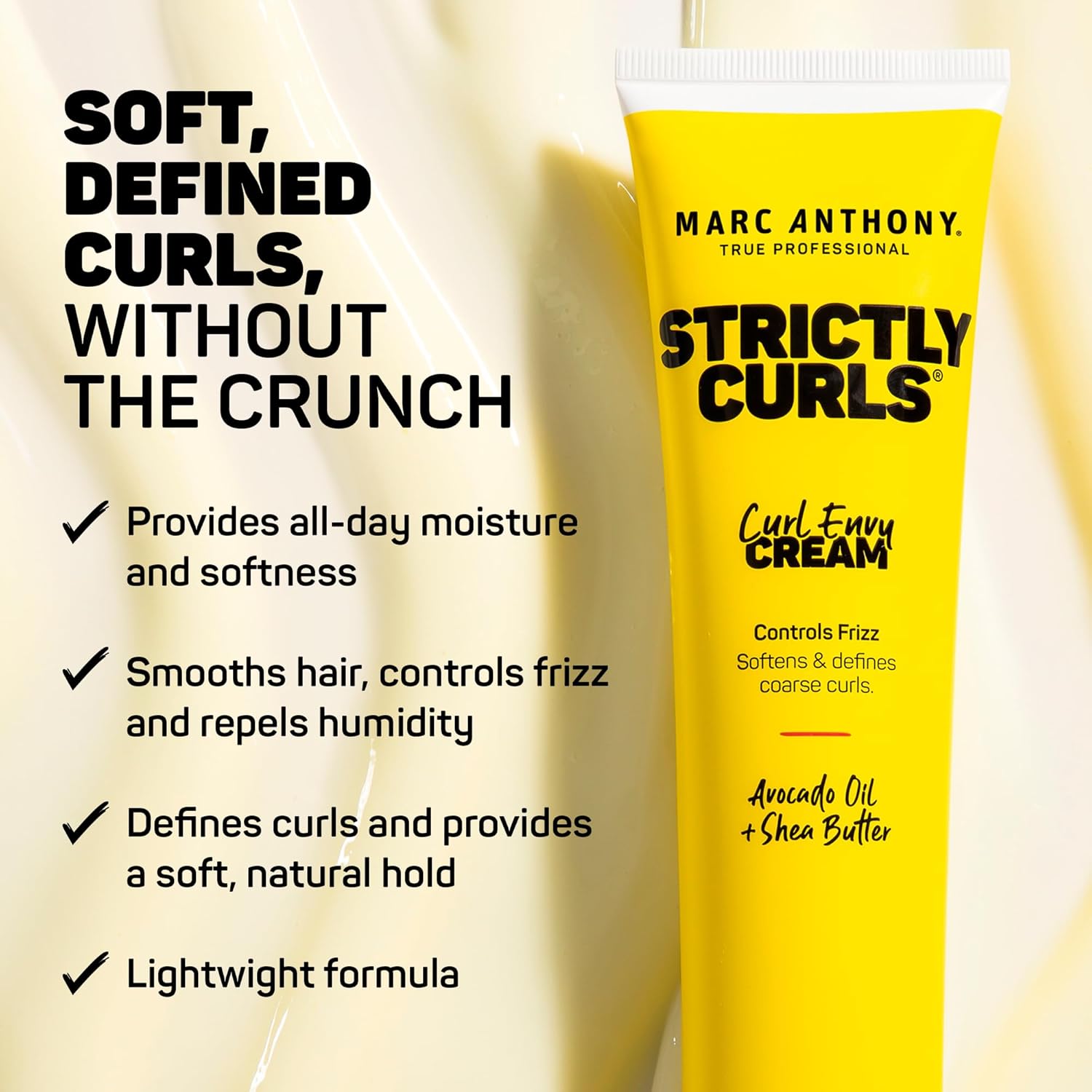 Marc Anthony Curl Envy Defining Cream 6 Oz for Coarse Frizzy Curls Avocado Oil Shea Butter - Image 2