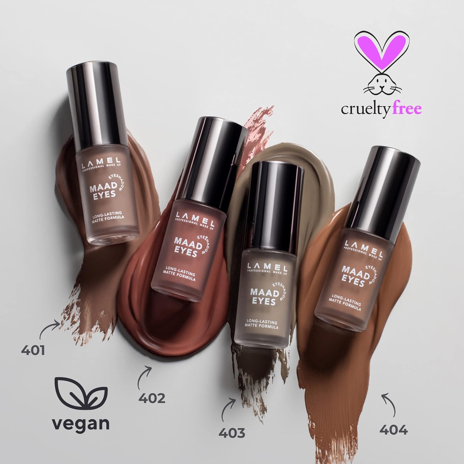 Matte Liquid Eyeshadow - Long Lasting Waterproof Eye Tint - Quick-Drying, Hypoallergenic Eye Makeup - Creamy & Smooth Formula - Brown Matte Cream Eyeshadow - Maad Eyes, №401, 5.2ml / 0.17oz - Image 5