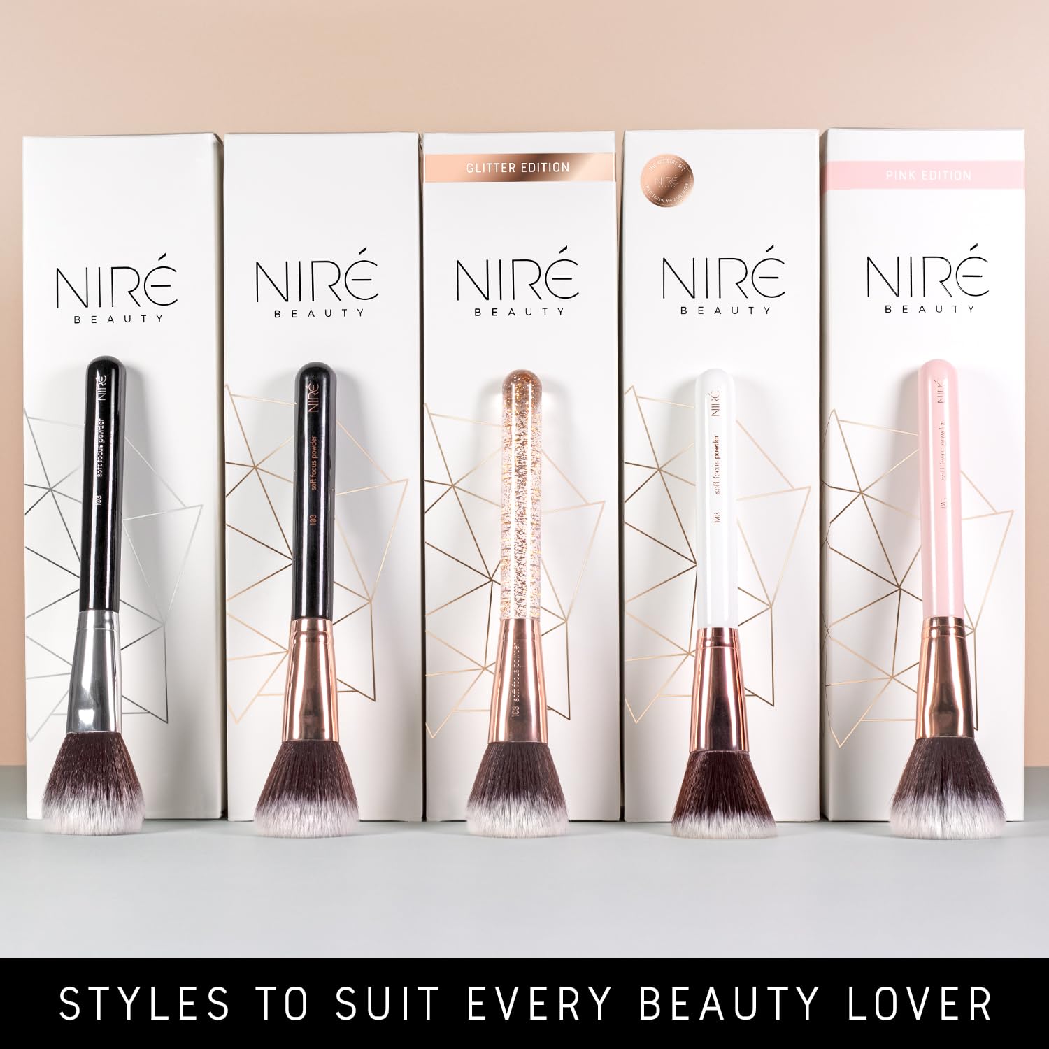 Niré Beauty White 15piece Award Winning Professional Makeup Brush Set: Vegan Makeup Brushes with Case, Makeup Sponge, Cleaner, Guide, Gift Box - Image 6