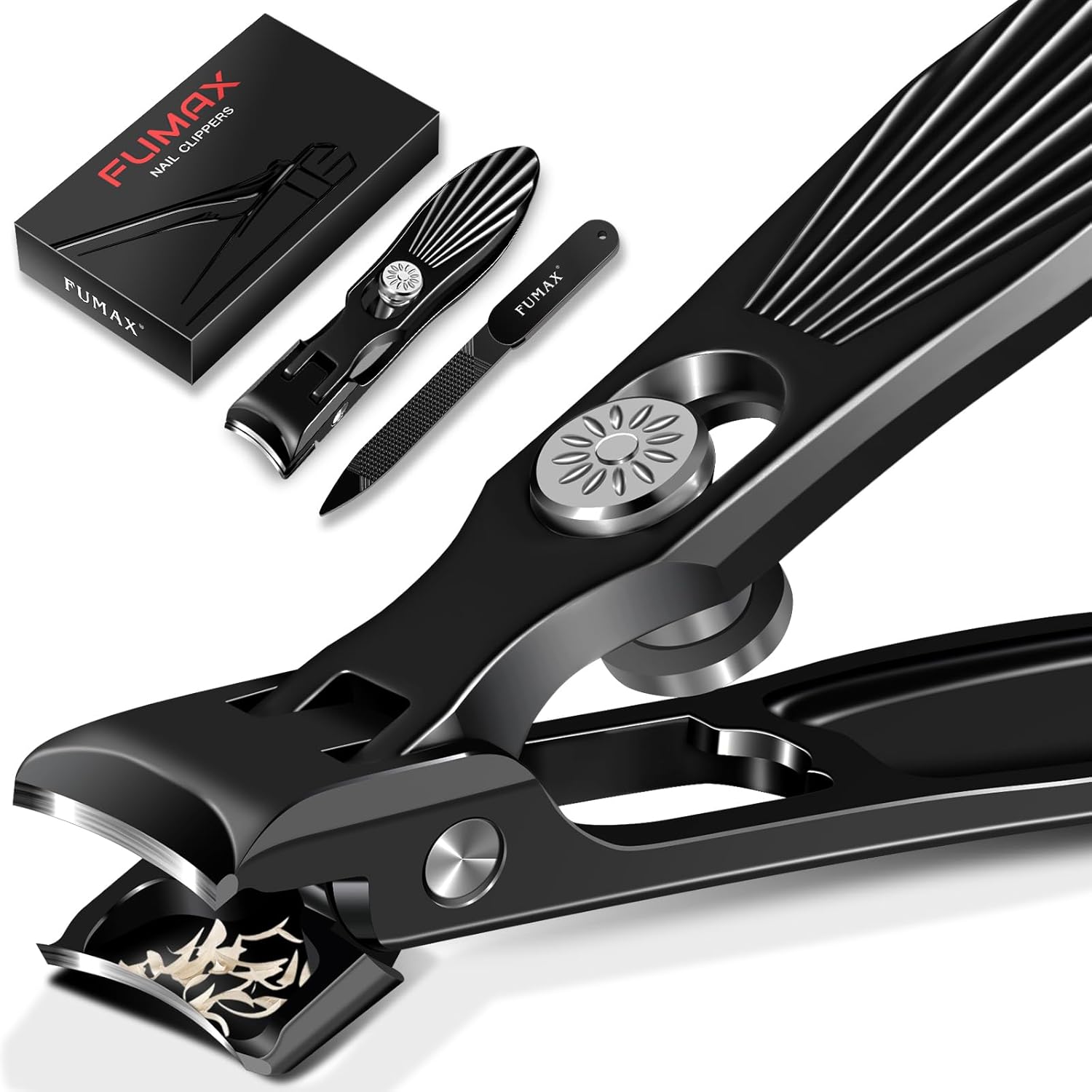 Nail Clippers for Men Thick Nails with Catcher, Large Toenail Clippers with Wide Jaw Opening for Seniors, Heavy Duty Fingernail Clipper with Long Handle Gifts for Men Women Adult