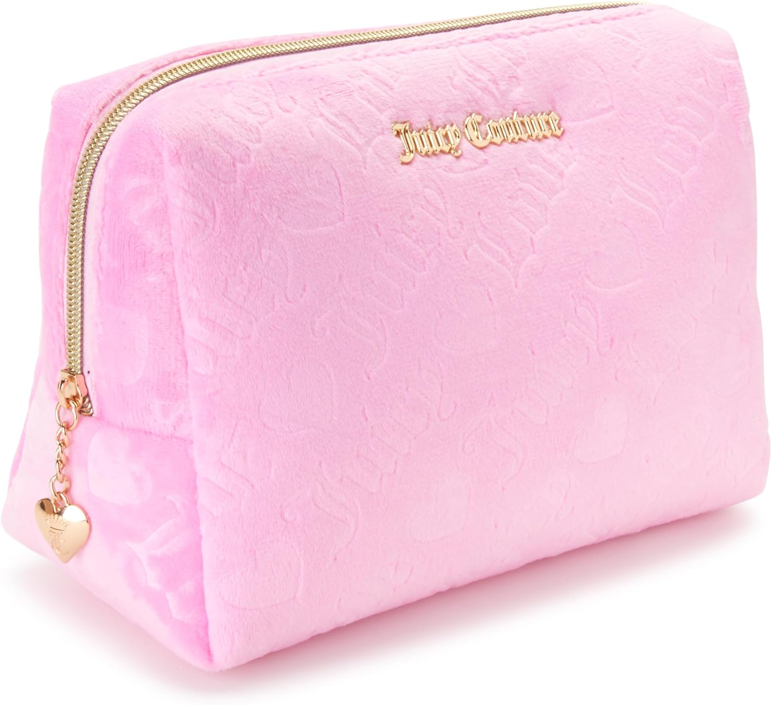 Juicy Couture Women's Cosmetics Bag - Travel Makeup and Toiletries Clutch Wedge Pouch, Pink