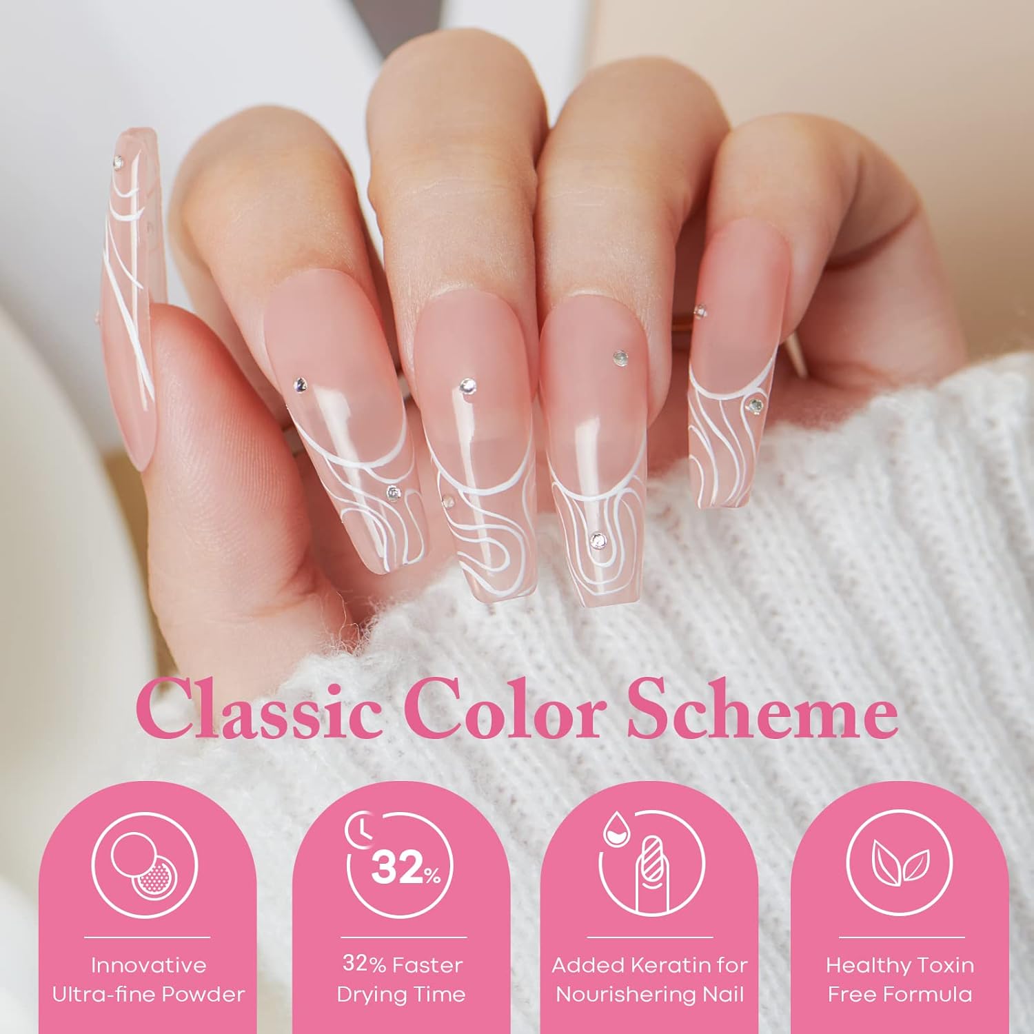 AZUREBEAUTY Dip Powder Set 6 Pcs Translucent Nude Pink Sheer Color, Natural Clear Dipping Powder Milky Jelly Effect French Nail Art Starter Manicure Salon DIY at Home - Image 6