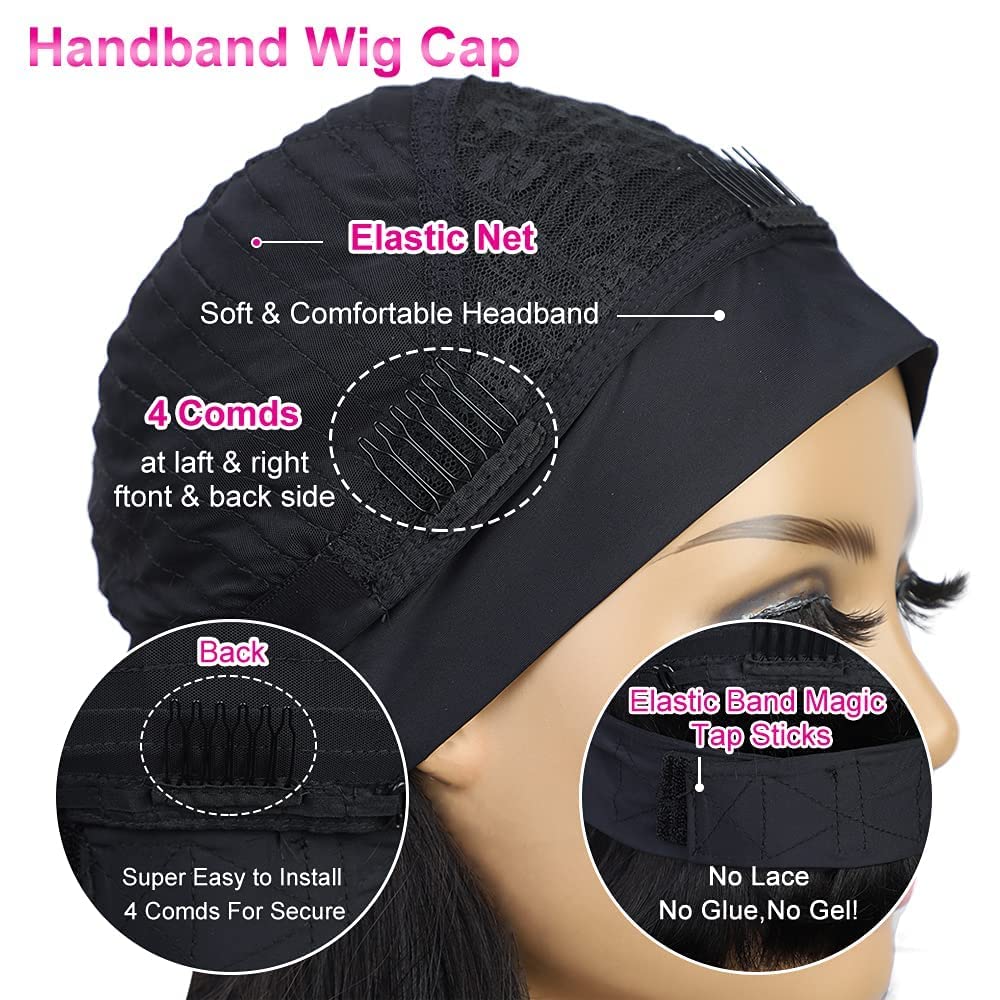 AISI QUEENS Human Hair Headband Wigs for Black Women - Curly, Glueless, Easy Wear - 10 Inch, Medium Cap Size (21.5 Inch) - Image 4