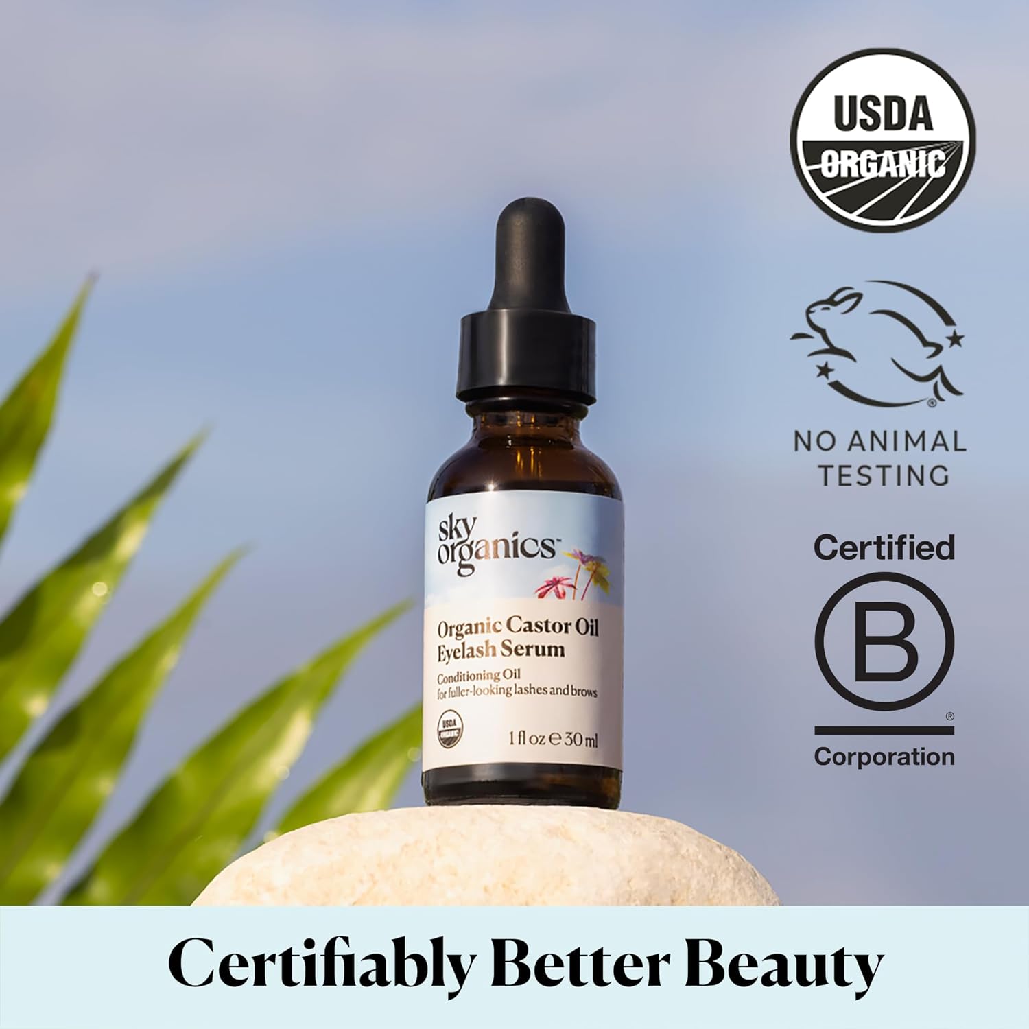 Sky Organics Organic Castor Oil Eyelash & Brow Serum, Hexane-Free Conditioning Oil that Promotes Fuller Looking Lashes & Eye Brows, 100% Pure & Cold-Pressed 1 fl. Oz. / 30 ml w ebook - Image 6