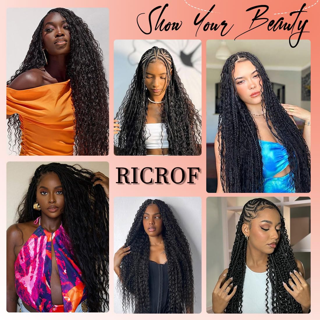 Human Braiding Hair for Boho Braids 12A Deep Water Wave Bulk Human Hair for Braiding No Weft Wet and Wavy Curly Human Hair Extensions (1B-Natural Black-Deep, 110g-22 Inch) - Image 6