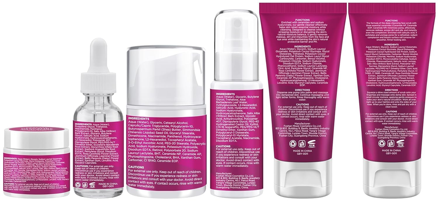 Skin Care Set Kit,Professional Pore Minimizer Soothe, Hydrate, Oil Control, Deep Cleanse Women Teen Girls Skincare Facial Skin Care Products,Travel Facial Skin Care Routine Kit Women Beauty Gift Set - Image 9