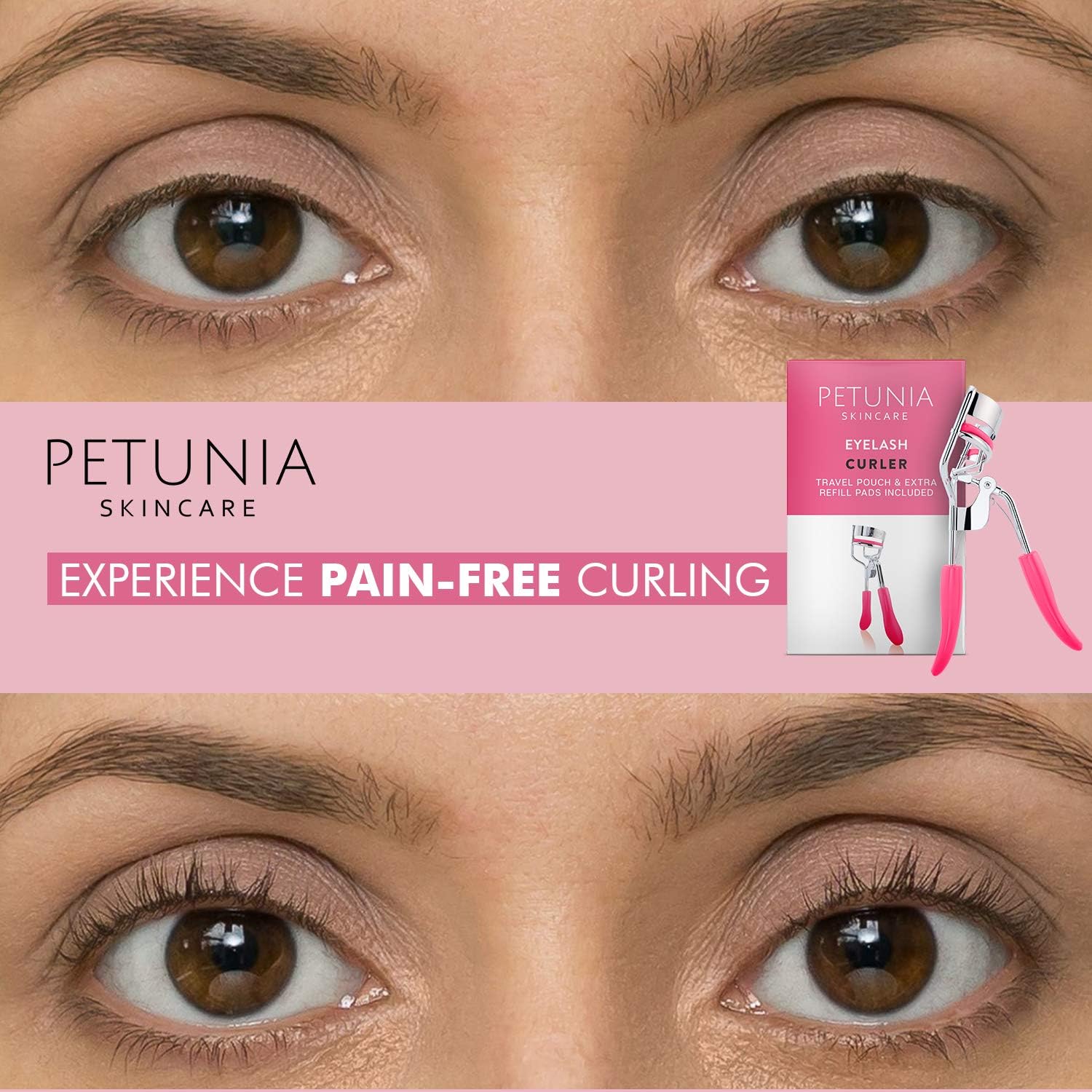 Silicone Eyelash Curler with Refill Pads & Satin Pouch Designed for No Pinching or Pulling and Perfect for Those with Straight Flat Lashes Wanting Dramatic Long Lasting Seamless Curls - Image 5