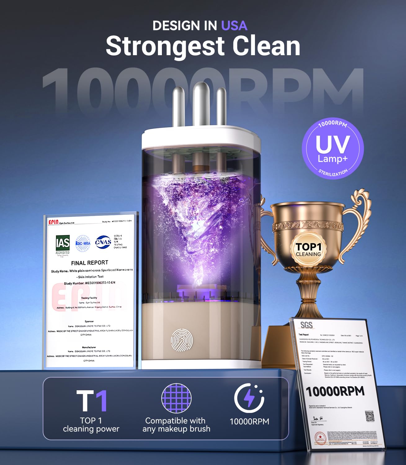 3.0 Upgrade Makeup Brush Cleaner 12x Power SGS Certified for All Brushes - Image 3