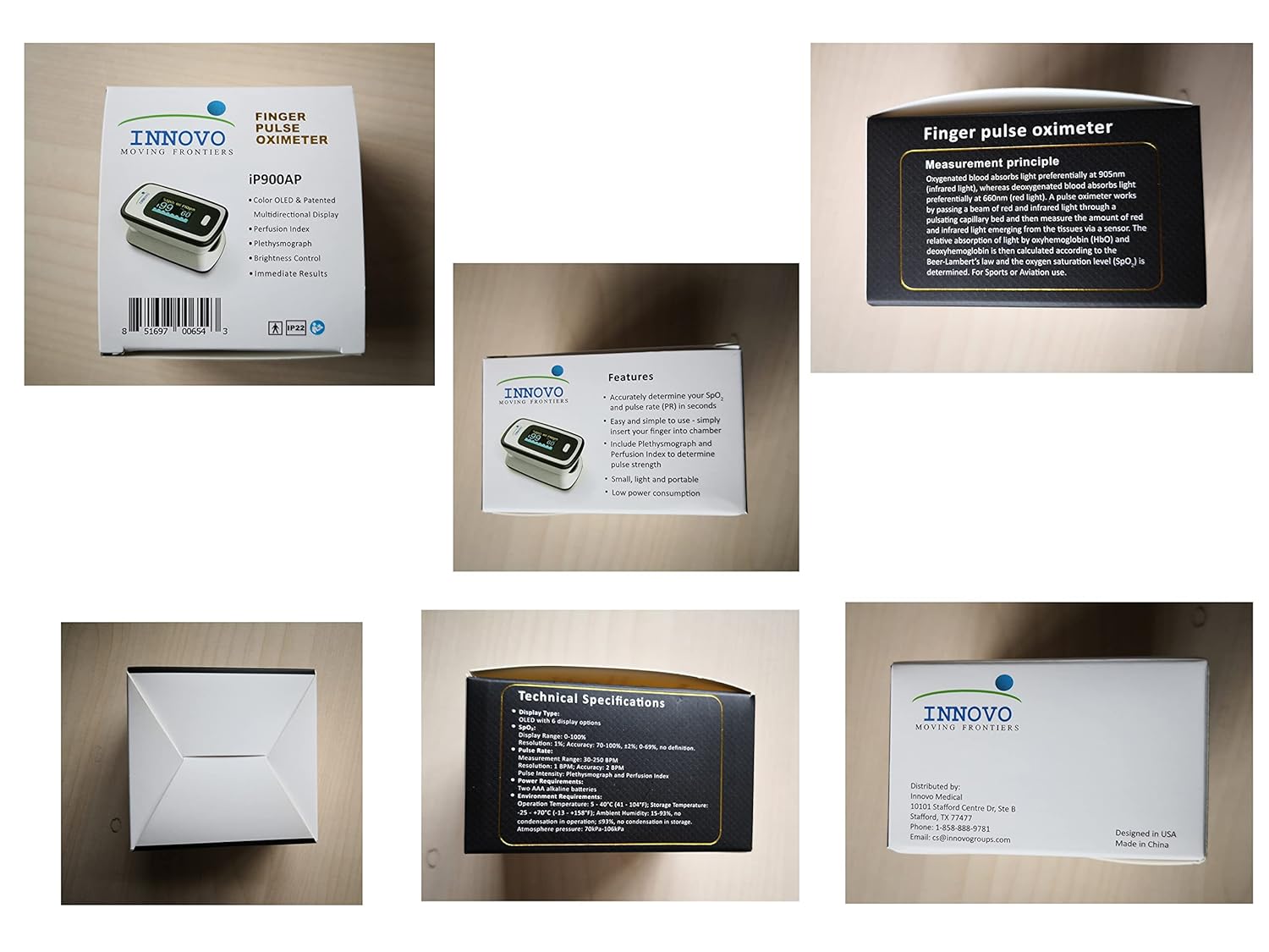 Innovo Deluxe iP900AP Fingertip Pulse Oximeter Blood Oxygen Saturation Monitor with Alarm, Plethysmograph and Perfusion Index - Image 9