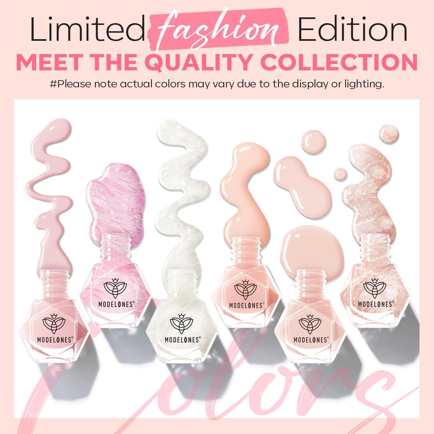 modelones Nail Polish Set 6 Colors Neutral Nude Pink Mini Skin Tones Collection Quick Dry Neutral Glitter Finger Nail Polish Home DIY Manicure Valentine's Gift for Women Girl - Image 2