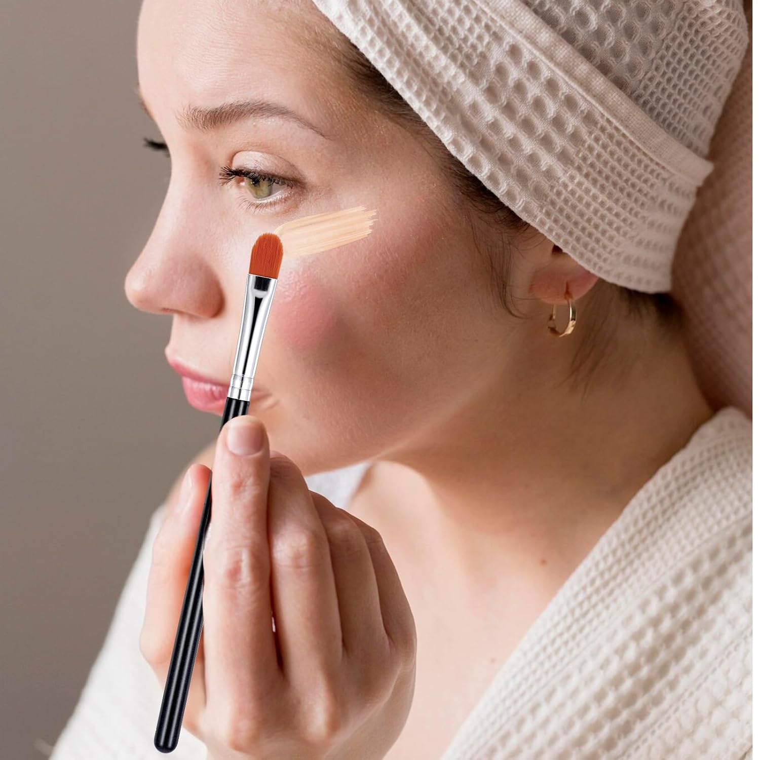 6 Piece Flat Eye Shadow Primer Applicator Brush Set for Flawless Blending - Image 7