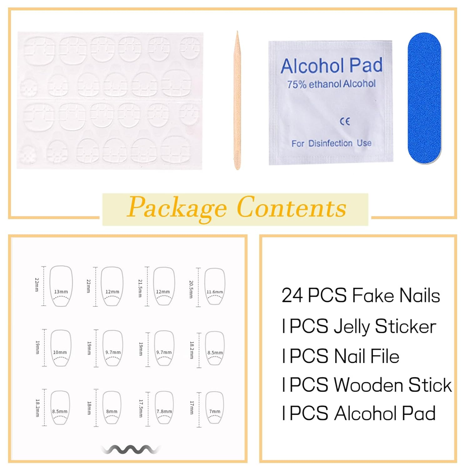 Coffin Press on Nails Short Fake Nails with Glitter Sequins Designs Acrylic Nails Press ons Matte Glue on Nails Grey Blue Full Cover Artificial Stick on Nails for Women 24Pcs - Image 5