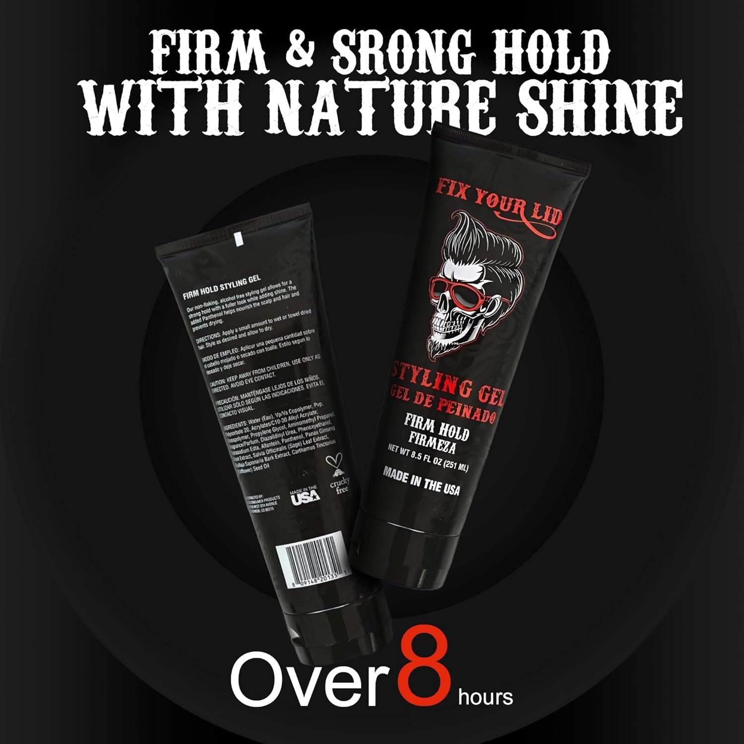 Fix Your Lid Styling Gel for Men's Hair - Firm Hold with Fuller Look - Strong Hold Gel for All Men's Hair Types & Styles - Easy To Wash Out - 8.5 Oz - Image 5
