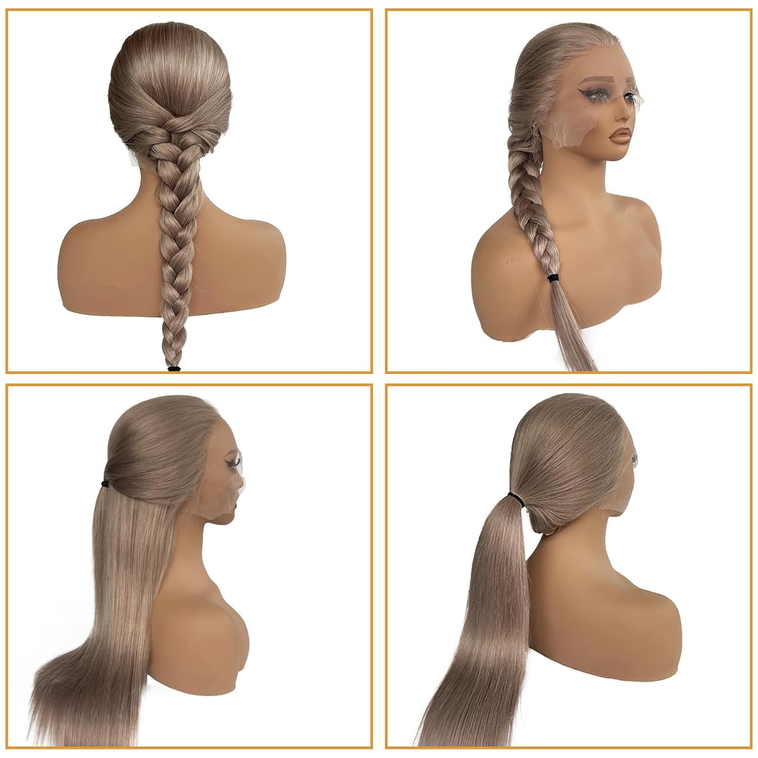 30Inch Long Straight Ash Blonde Lace Front Wigs Human Hair for Women, Light Ash Blonde Colored 13x6 HD Invisible Lace Front Wig Human Hair, Free Part Glueless Wigs, Pre Plucked Pre Cut - Image 6
