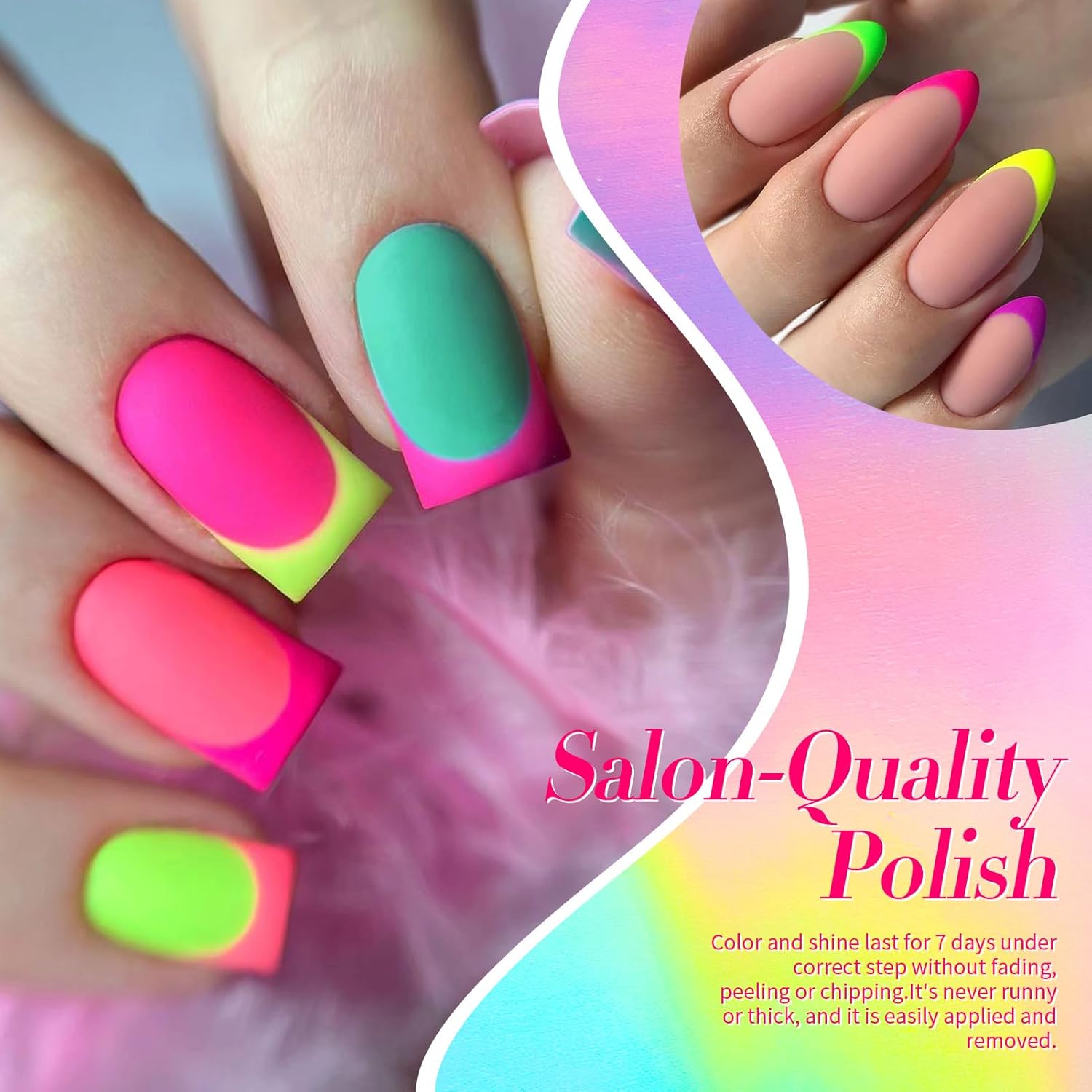 Born Pretty Neon Nail Polish Set, 15 Colors Spring Summer Nail Polish Quick Dry Nail Polish Kit Hot Pink Yellow Green Blue Nail Lacquer Glossy Nail Polish Manicure Set - Image 3