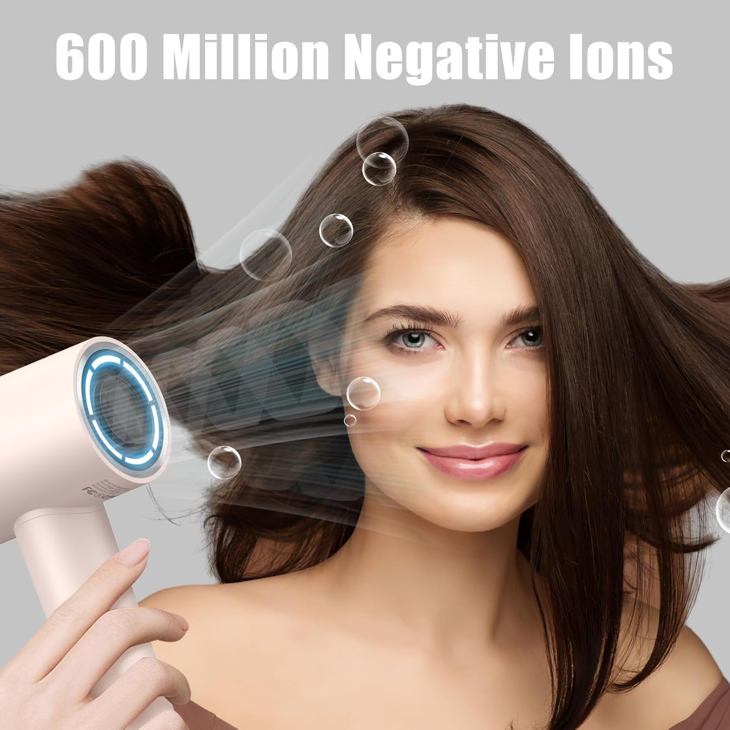 Slopehill Hair Dryer - 110,000 RPM High-Velocity Fast Drying + Low Noise + Lightweight + Intelligent Temperature Control Hair Care for Home, Salon and Travel (Pink) - Image 4
