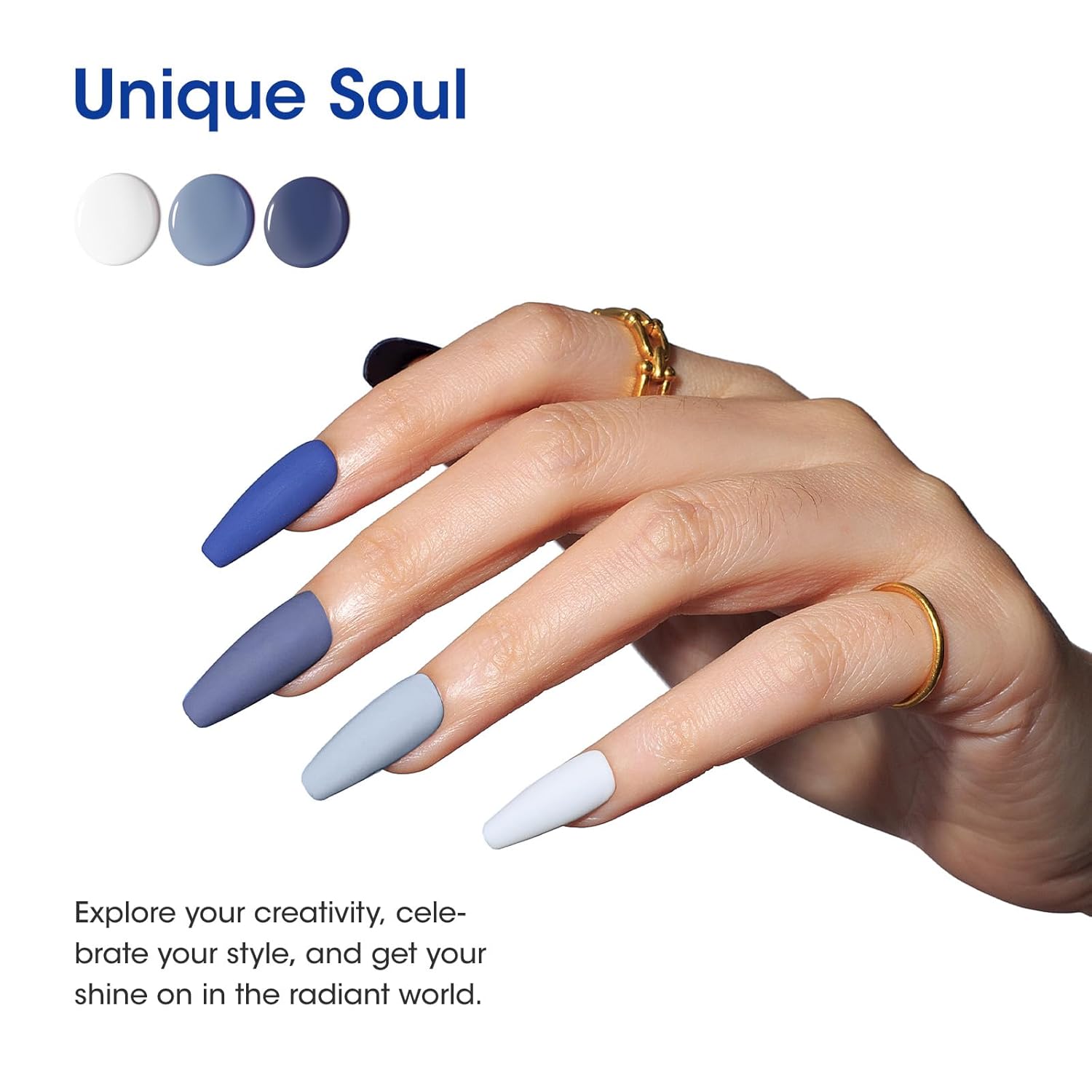 GELLEN Gel Nail Polish Set, 6 Colors Blue Gray White Gel Polish Kit Soak off LED Lamp Light Spring Summer Gel Nail Kit, Nail Art Mothers Day Gifts for Women - Image 5
