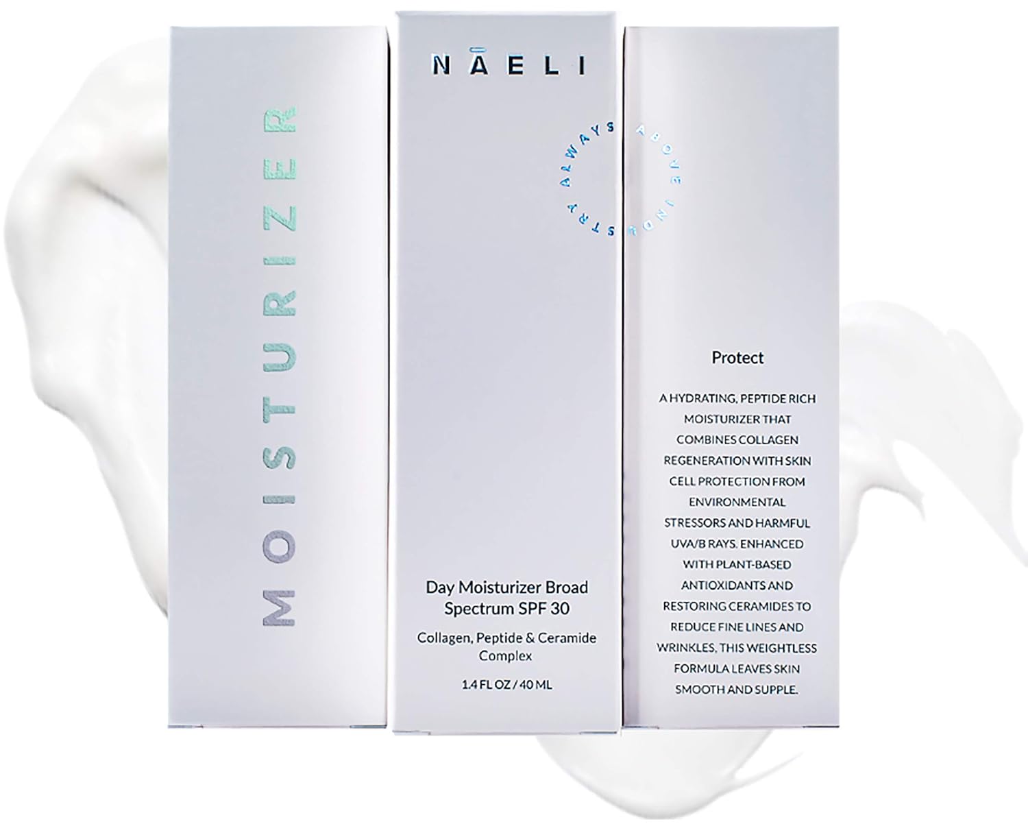NAELI Face Moisturizer with SPF 30, Anti Aging Collagen & Peptide Cream, Reduces Wrinkles - Lightweight Skin Hydration with Hyaluronic Acid, Paraben Free & Non-Comedogenic Sunscreen, 1.4 oz - Image 7