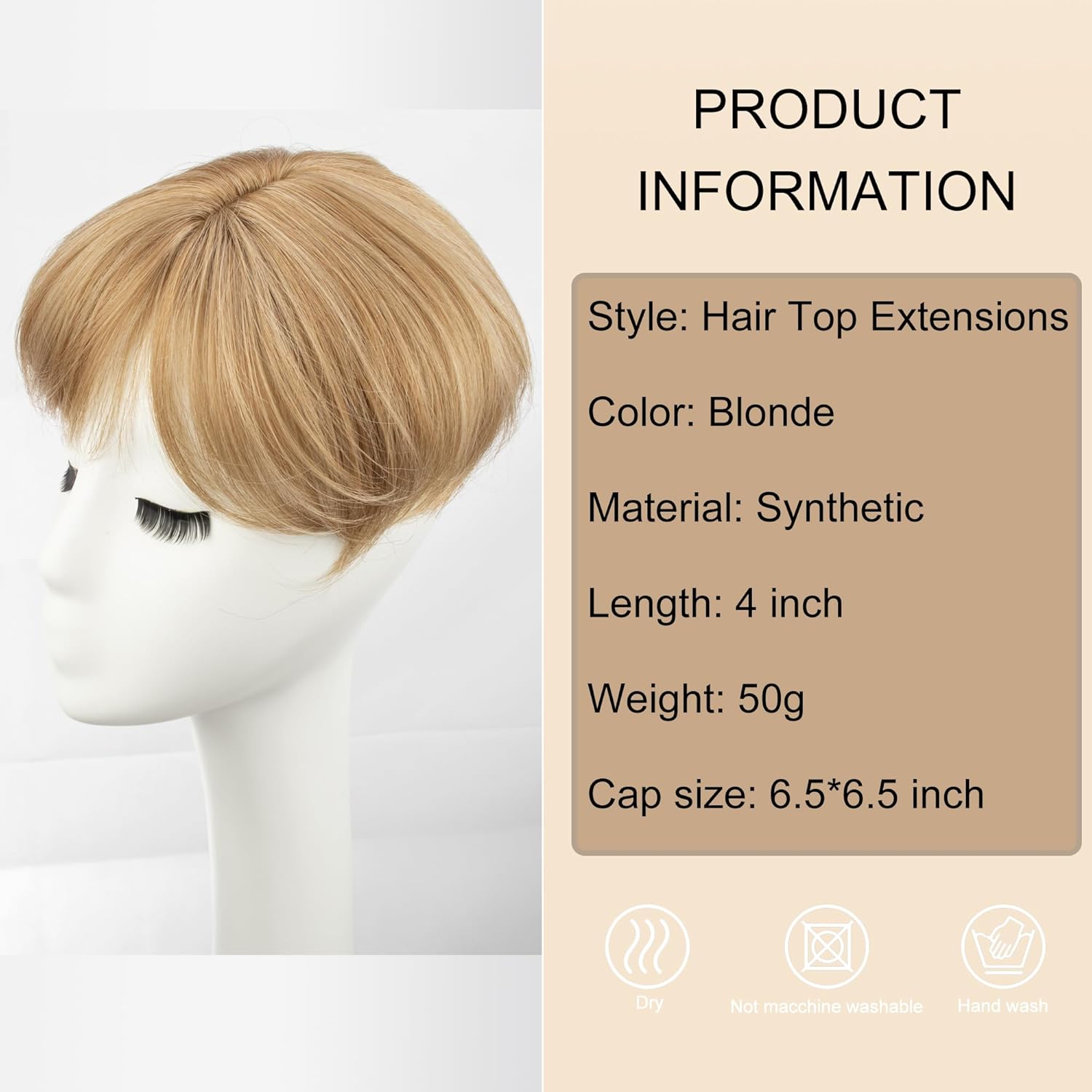 Hair Topper for Women - Short Pixie Cut Synthetic Piece for Thinning Hair - Wiglet (Blonde) - Image 3