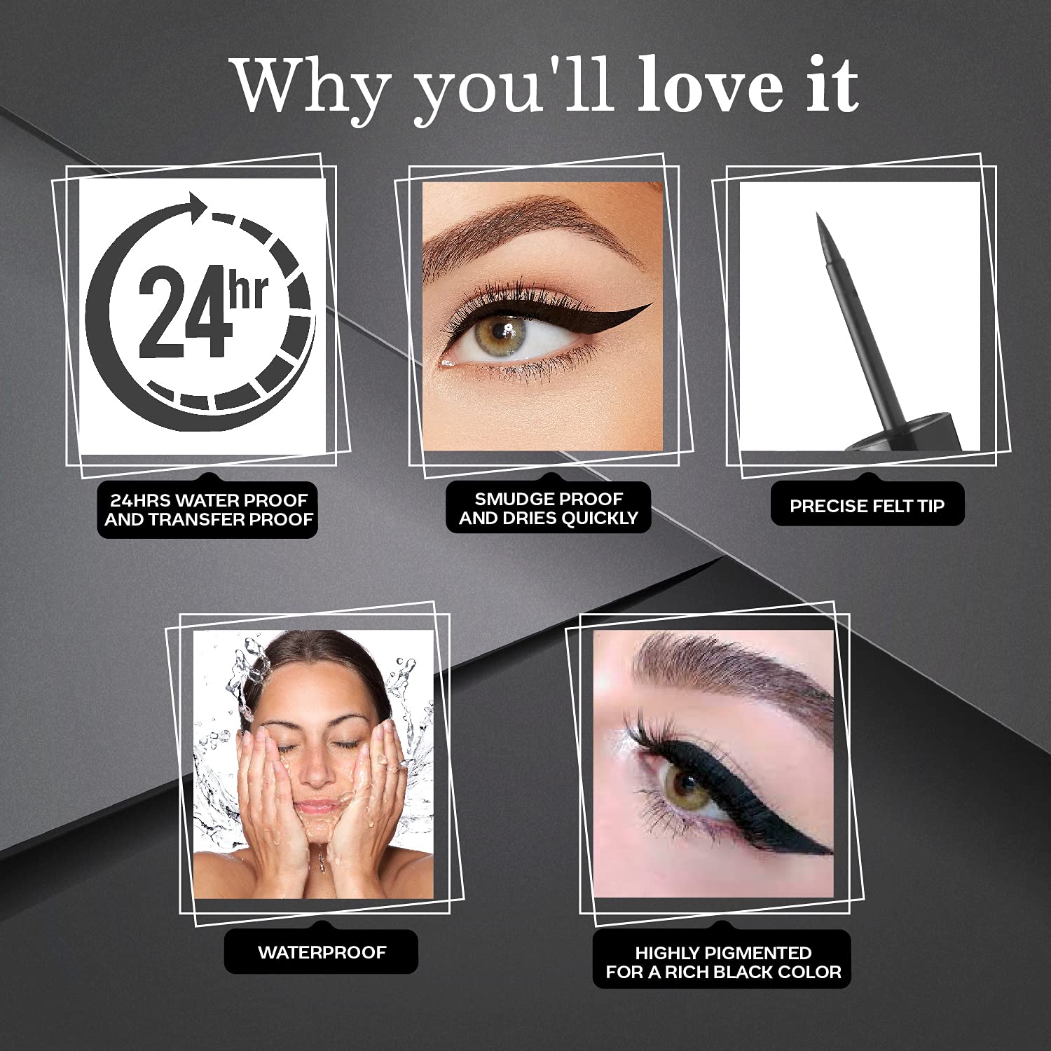 Beyond Black Long Stay Liquid Eye Liner, Waterproof, Smudgeproof, 24hrs Stay, Highly pigmented, Paraben Free, Vegan, Cruelty Free, Black, 0.08 Oz - Image 3