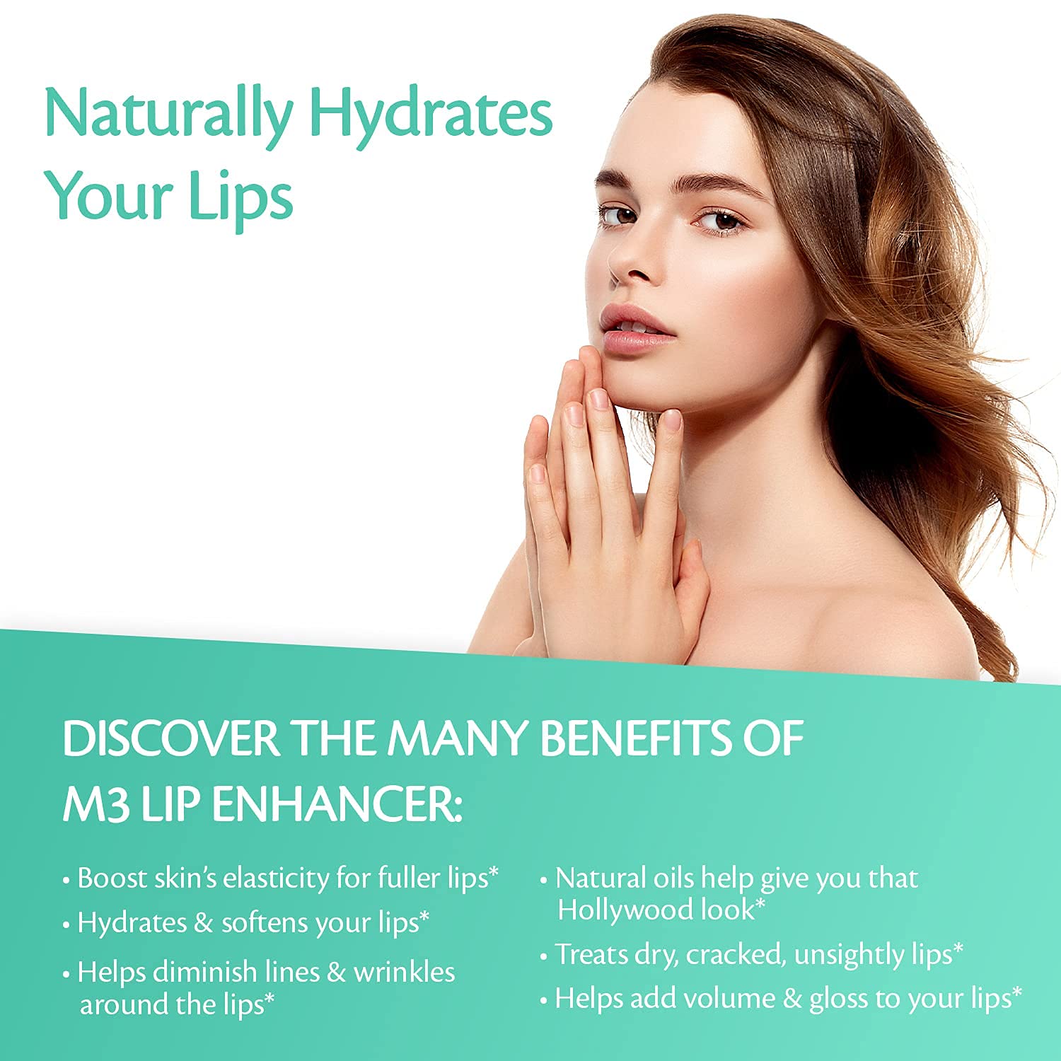 Collagen Lip Plumper Clinically Proven Lip Enhancer for Fuller Softer Lips Increased Elasticity Reduce Fine Lines Hydrating Plump Gloss Lipstick Primer 4 ml (Teal) by M3 Naturals - Image 3