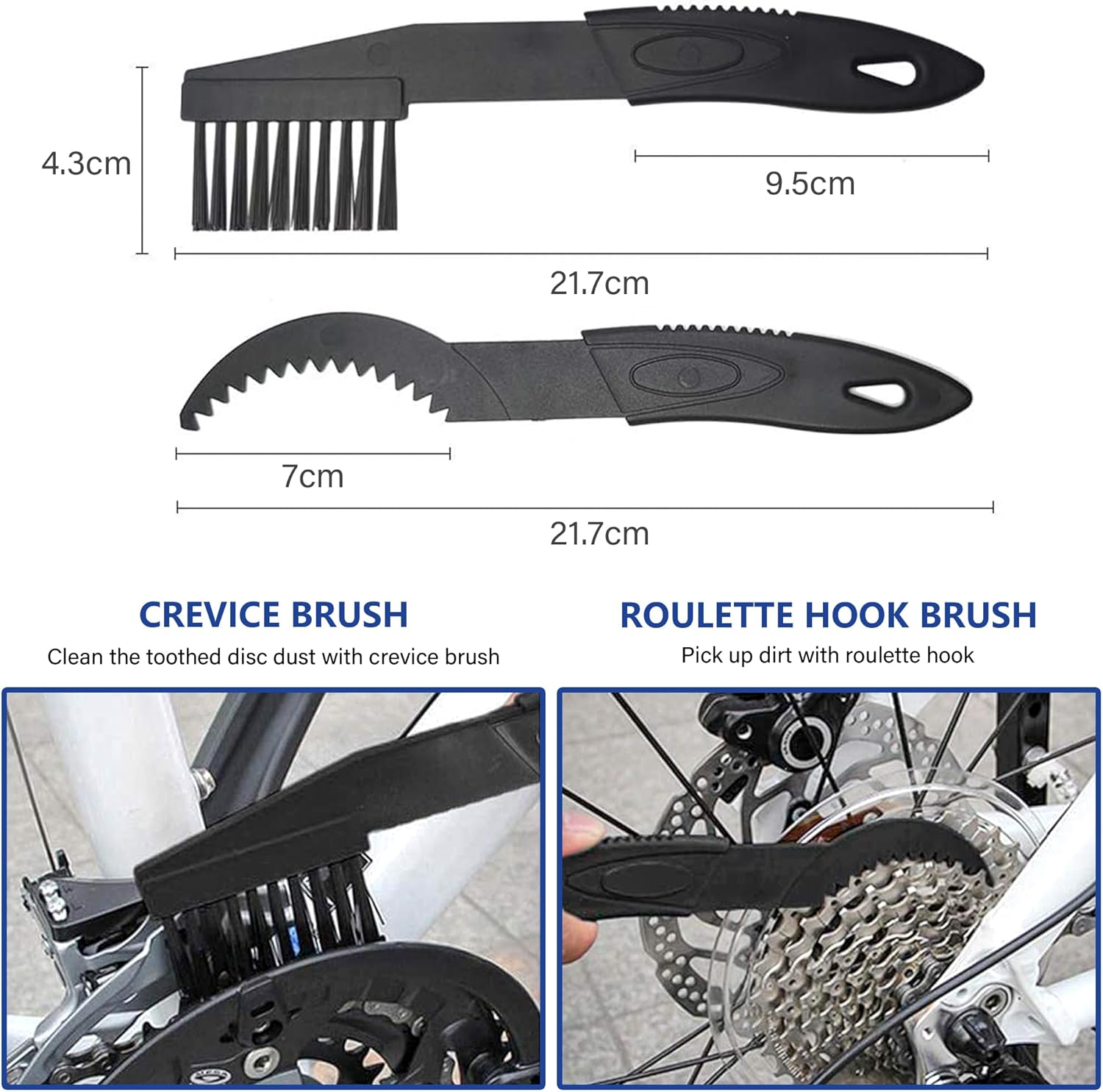 Bicycle Cleaning Brush, 5PCS Bicycle Chain Cleaning Tool Set,Bike Chain Crankset Brush,Bike Cleaner Brush Tools Bike Chain Cleaner Brush Suitable for All Bike - Image 2