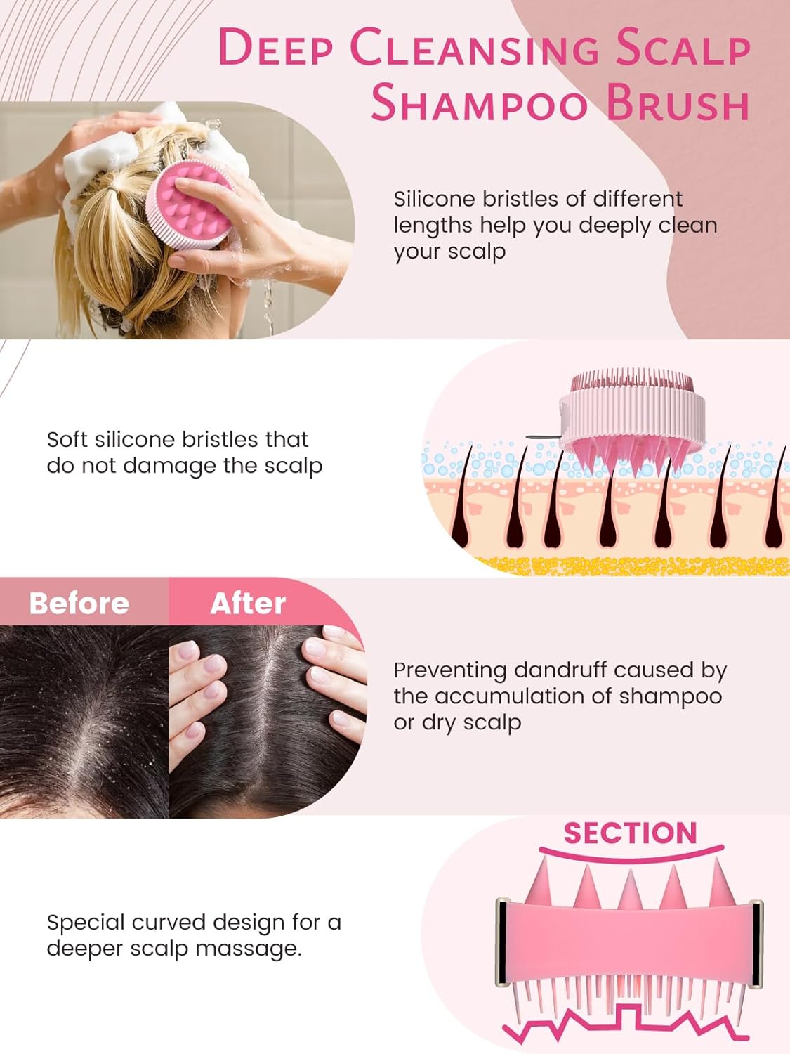 Rena Chris Scalp Massager Brush with Soft Silicone Bristles for Enhanced Hair Growth - Image 4