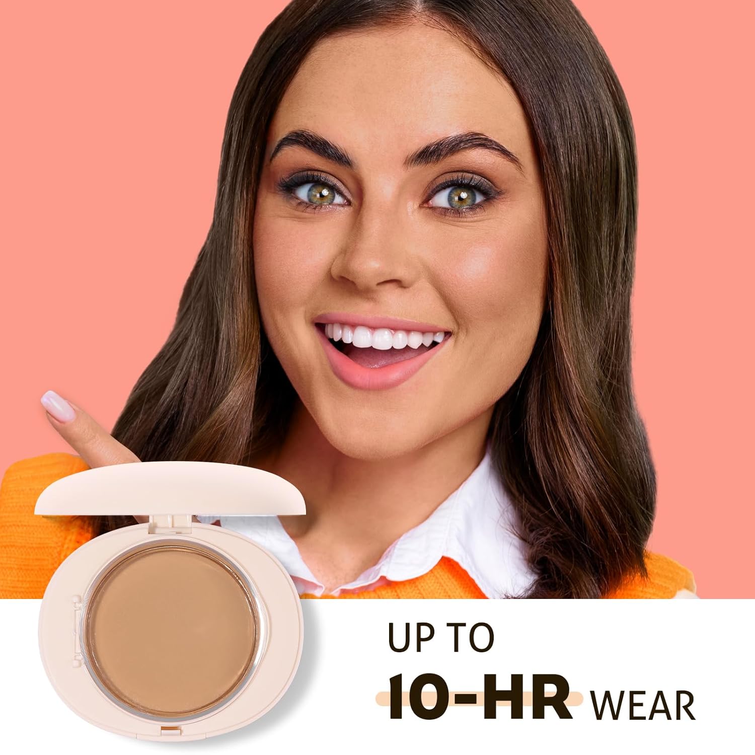 UCANBE 2-in-1 Pressed Face Powder & Foundation Makeup, Matte Oil Control Flawless Setting Powder, Korean Makeup,Waterproof Long Lasting Finishing Powder (Natural) - Image 3