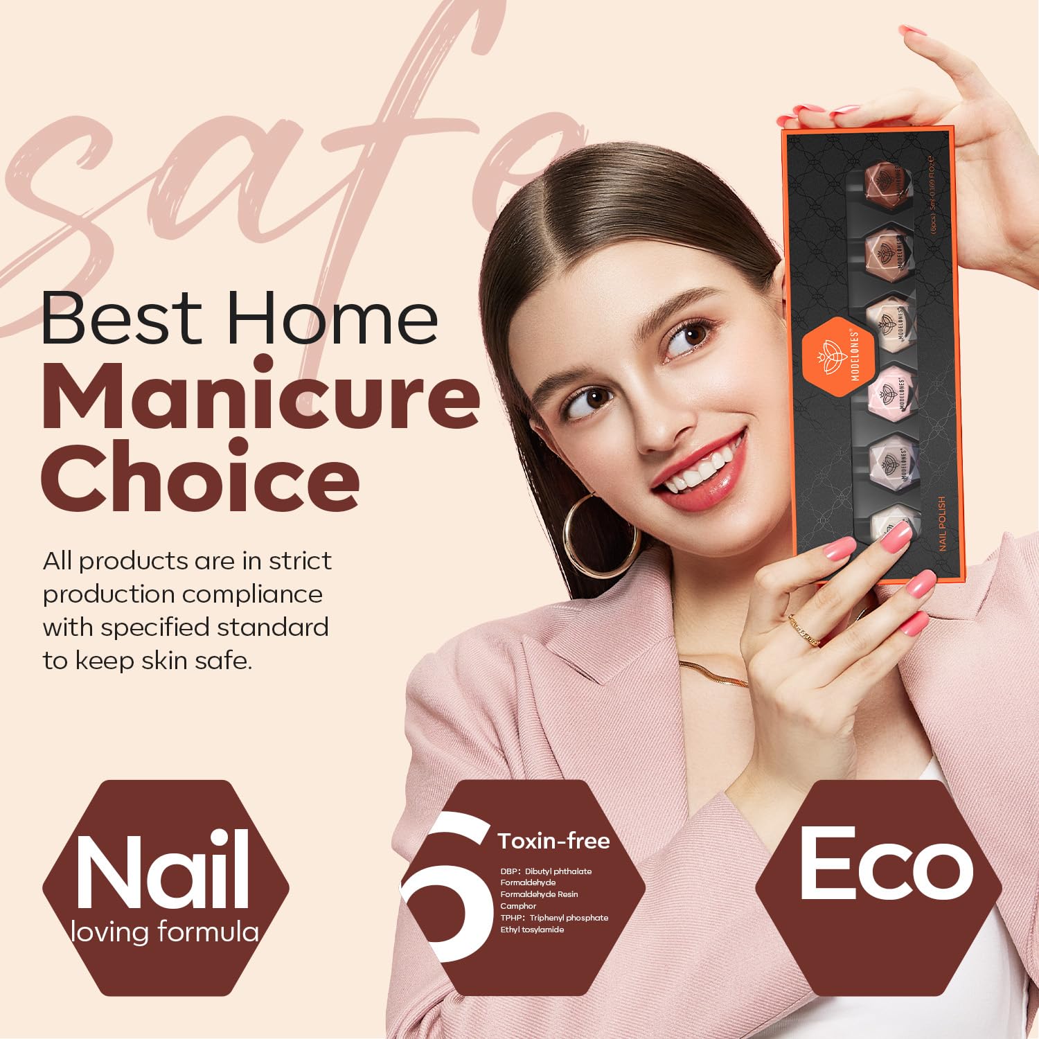 Modelones Nail Polish Set, 6 Colors Nude Pink Skin Tones Milky White Brown Mini Nail Polish Neutral Brown Quick Dry Nail Polish Kit All Seasons Easter Manicure DIY Salon Home Gifts for Women Girl - Image 8