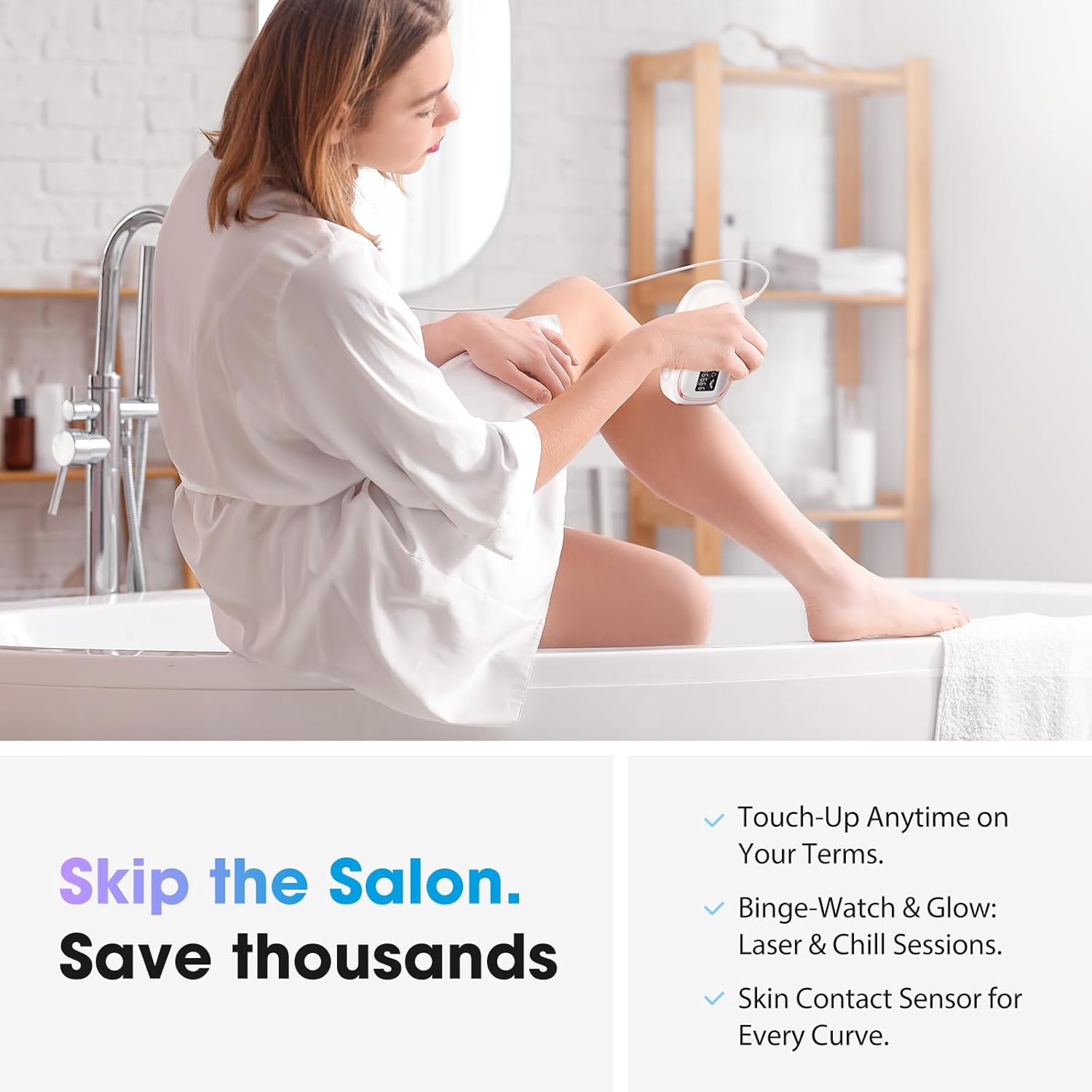 IPL Laser Hair Removal Device for Women & Men - Home 45°F Ice-Cooling Contact for Painless & Long-Lasting Results, 86% Hair Reduction in 3 Weeks for Full Body & Bikini Line, White - Image 5