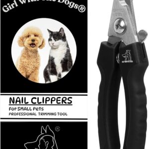 Pet Nail Clippers by Girl With The Dogs, Nail Clippers for Grooming and Claw Care for Cats/Dogs (Small)