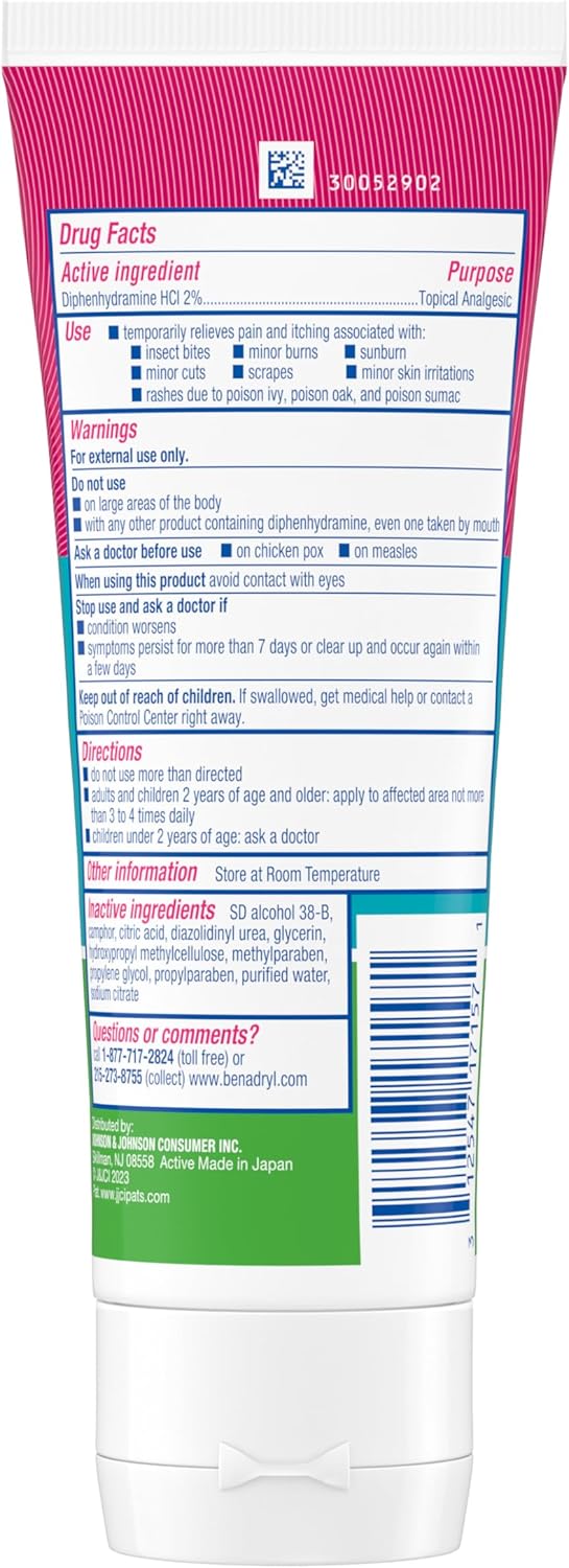 Benadryl Extra Strength Anti Itch Relief Gel, 2% Diphenhydramine HCl, Relief from Insect Bites, Sunburn & More, Great for Camping Essentials, 3.5 fl oz - Image 9