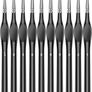 10Pcs Micro Paint Brushes Set with Triangular Handles - For Acrylic, Watercolor, Crafts, Models