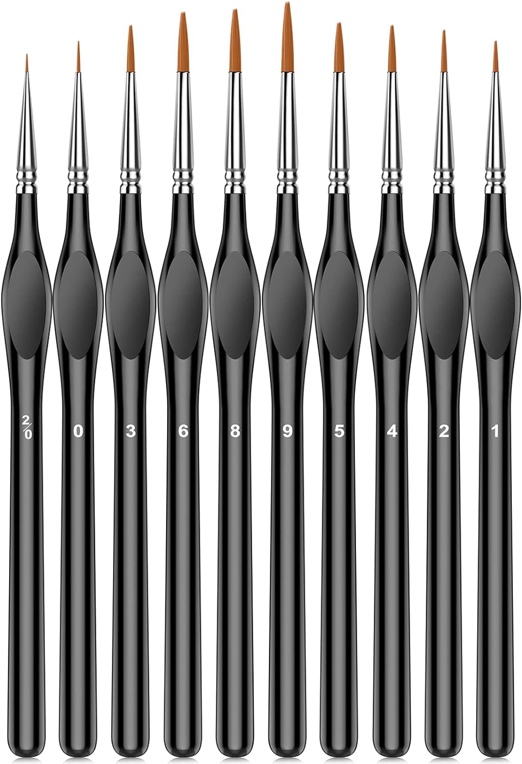 10Pcs Micro Paint Brushes Set with Triangular Handles - For Acrylic, Watercolor, Crafts, Models