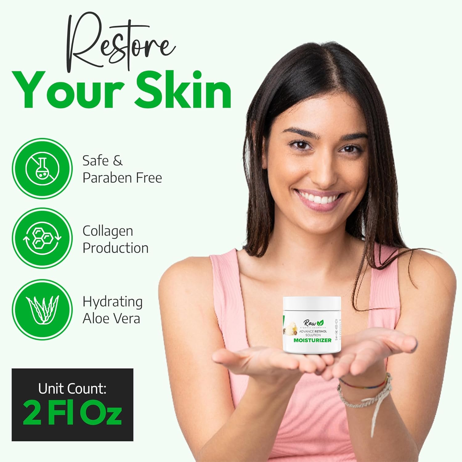 USDA Organic Retinol Face Cream 2.5% - Beginner-Friendly Anti Aging Moisturizer for Sensitive Skin with Liposomal, Hyaluronic Acid & Collagen Booster - Fragrance Free, Made in USA, 2 oz - Image 6